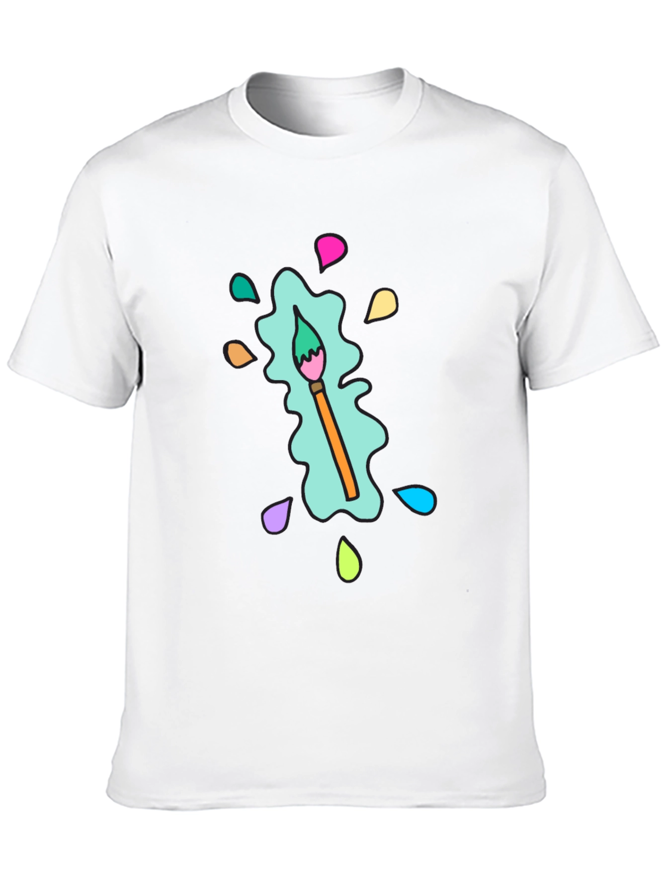 Paint Splatter Brush Tee - Artistic & Casual