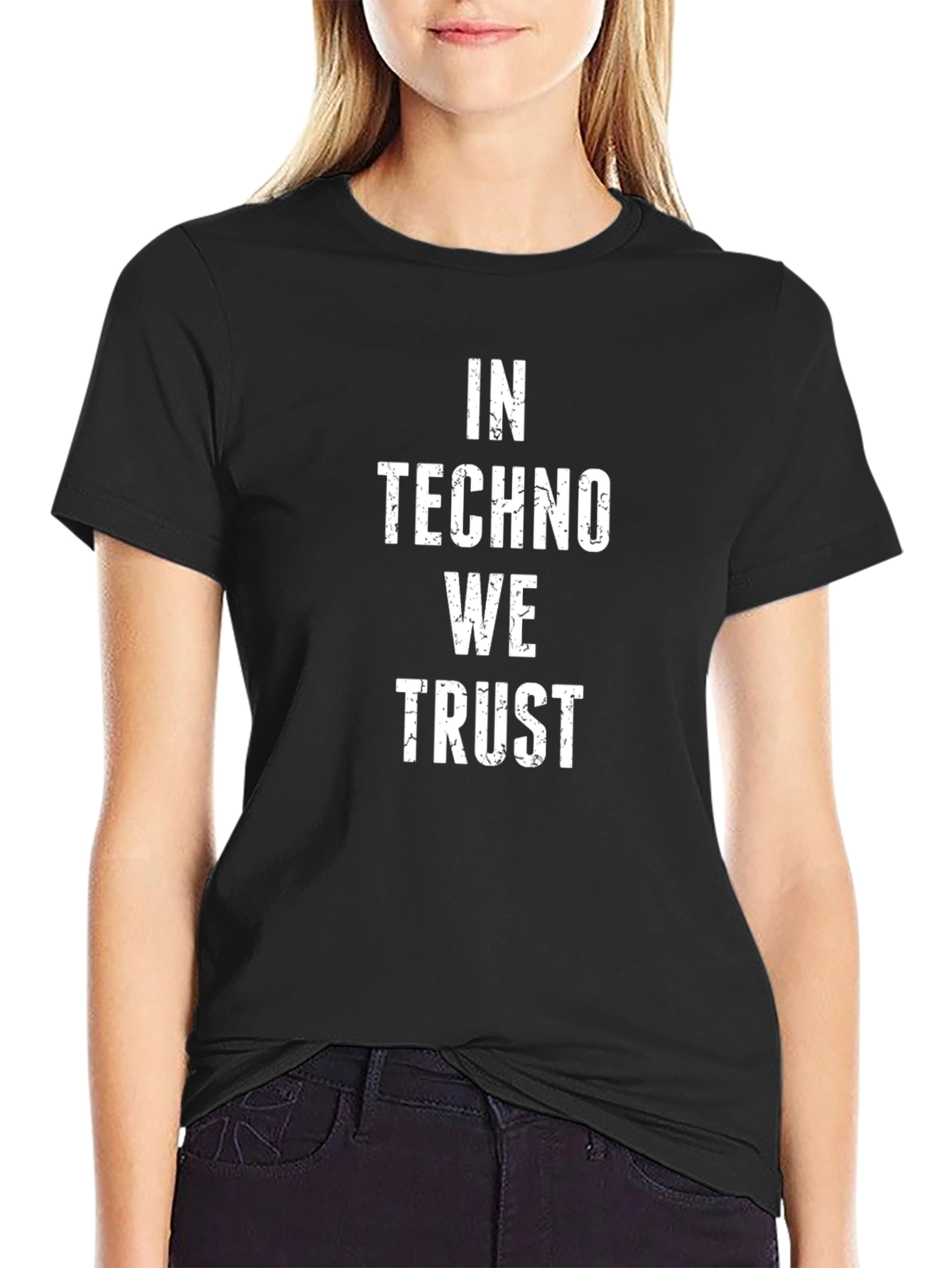 In Techno We Trust Black T-Shirt