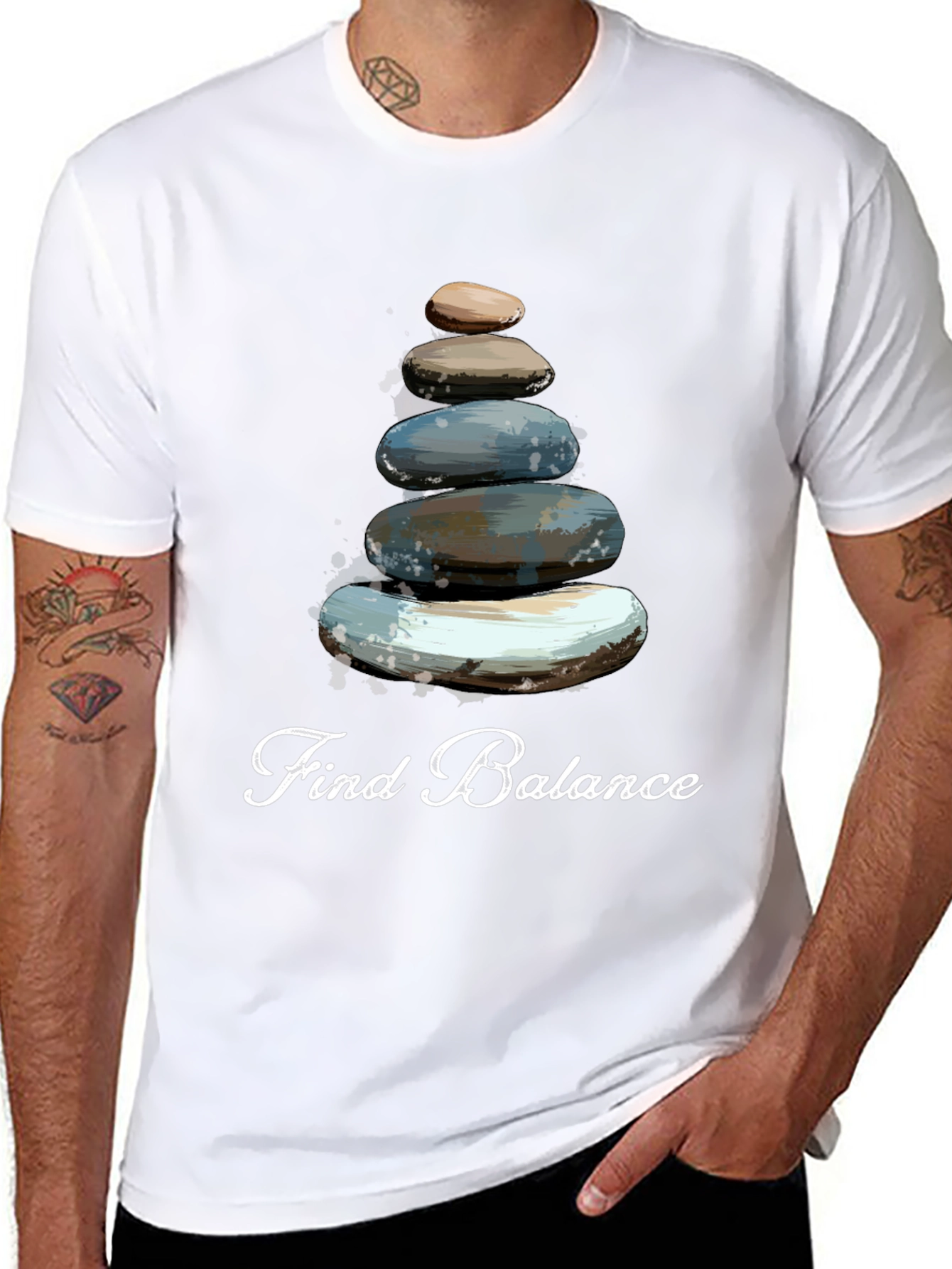 Find Balance T-Shirt - Stacked Stone Graphic Tee