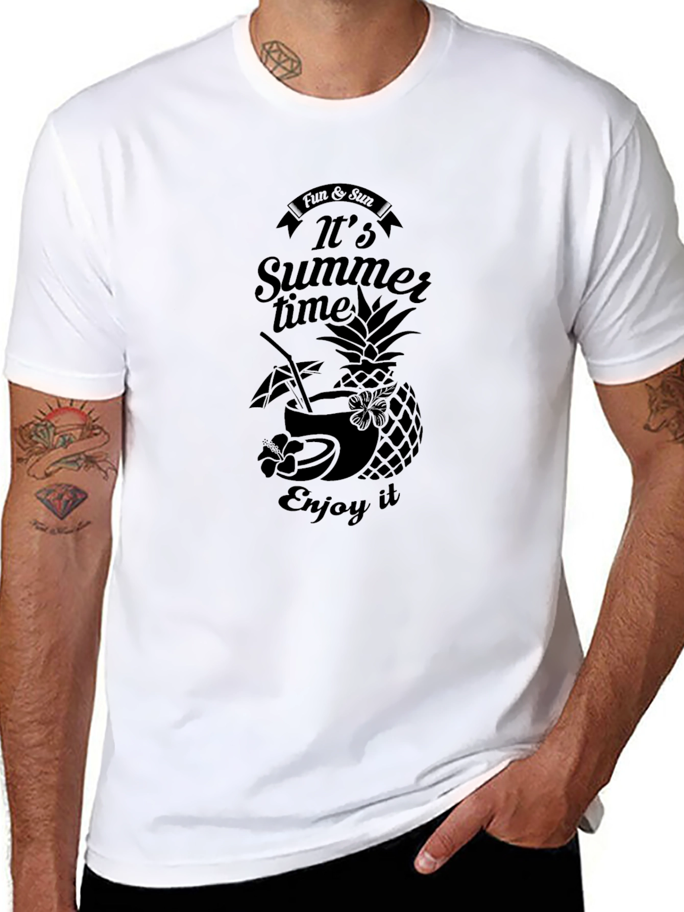Summer Time Fun Graphic Tee - Black
