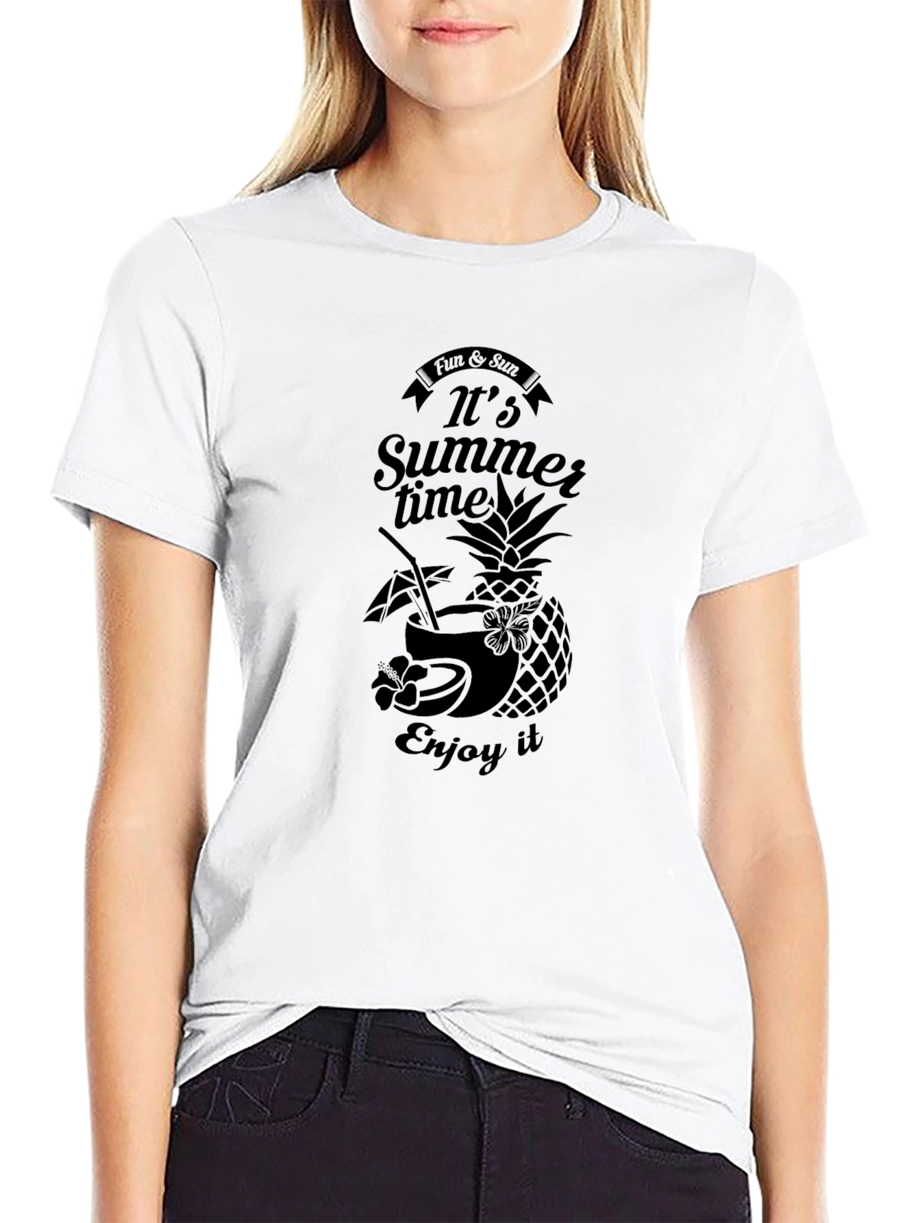 Summer Time Fun Graphic Tee - Black