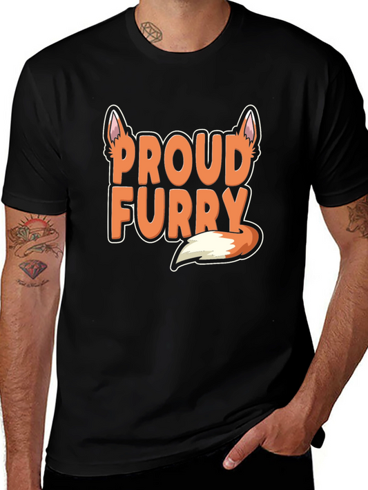 Proud Furry T-Shirt - Black Cotton Blend
