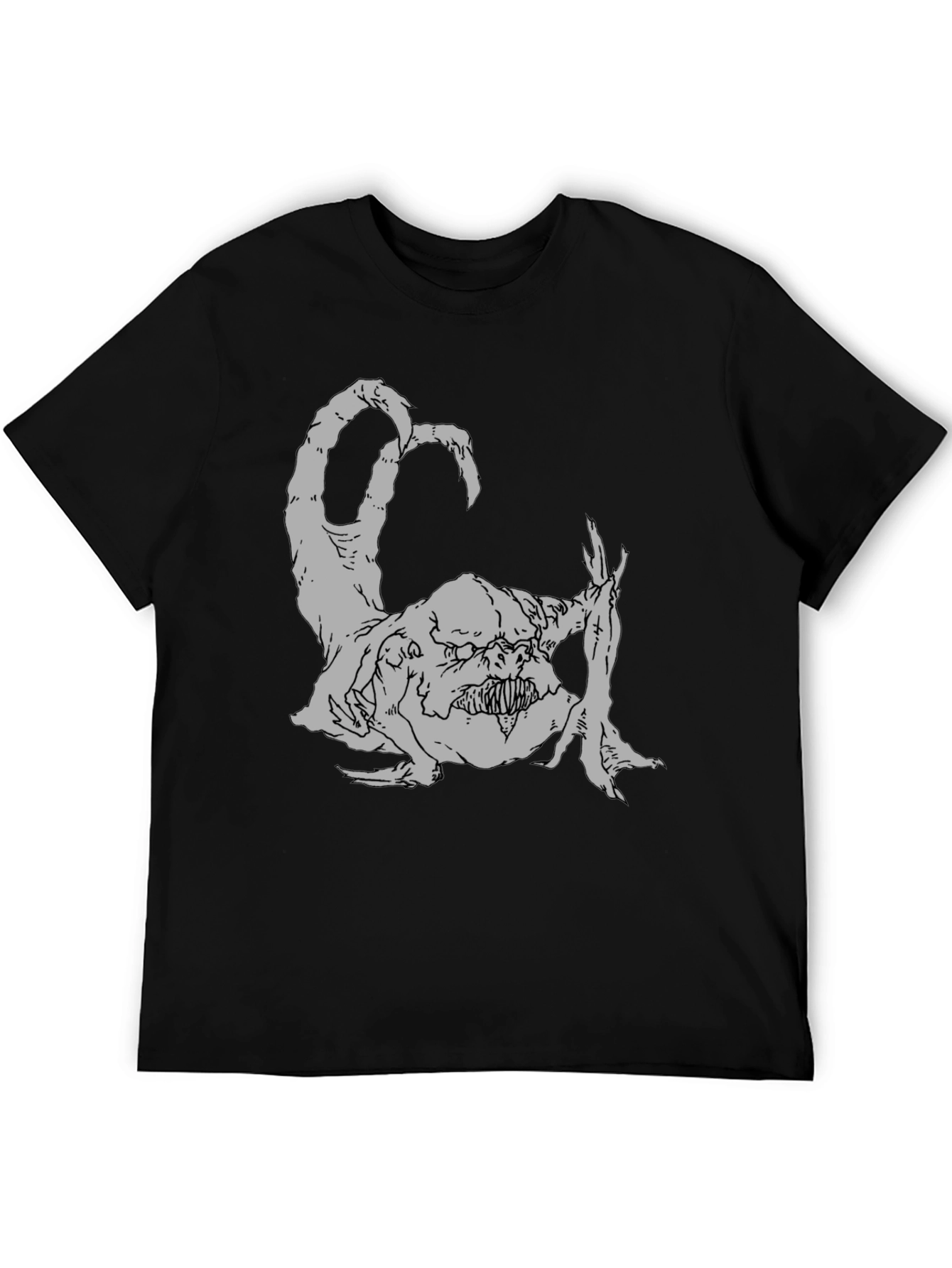 Monster Graphic Tee - Black Casual T-Shirt