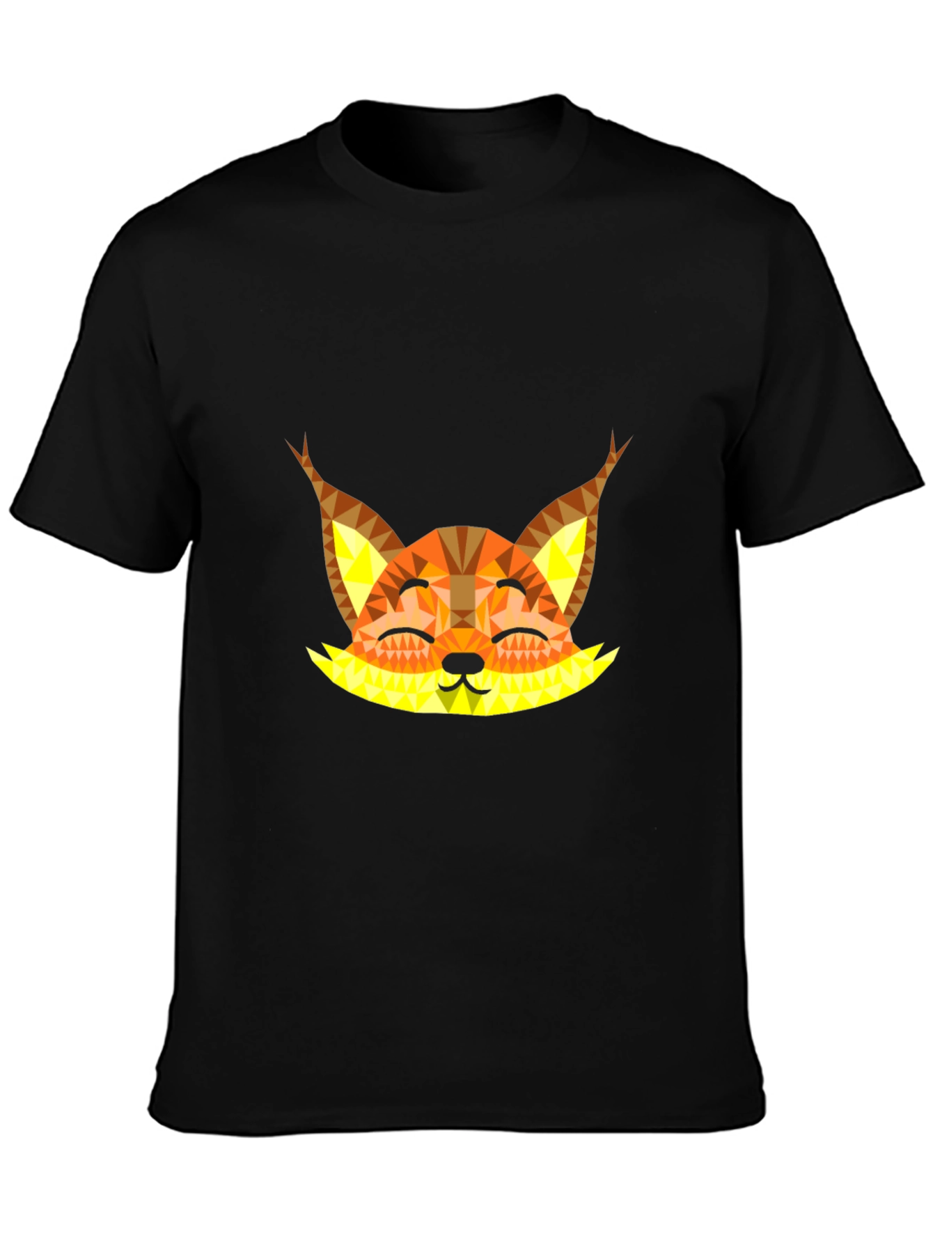 Geometric Fox Graphic Tee - Black Unisex T-Shirt