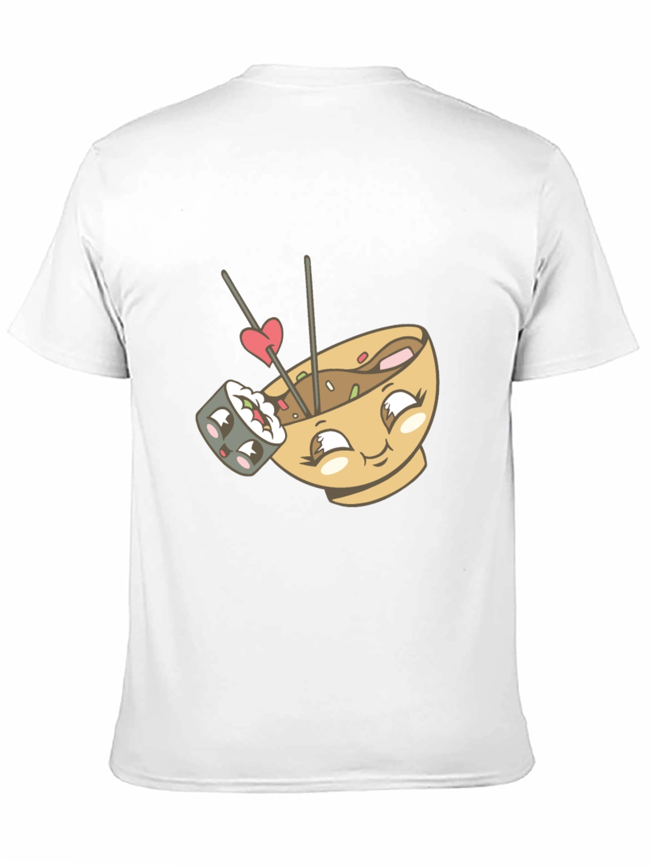 Cute Sushi & Ramen Lover Graphic Tee - Black