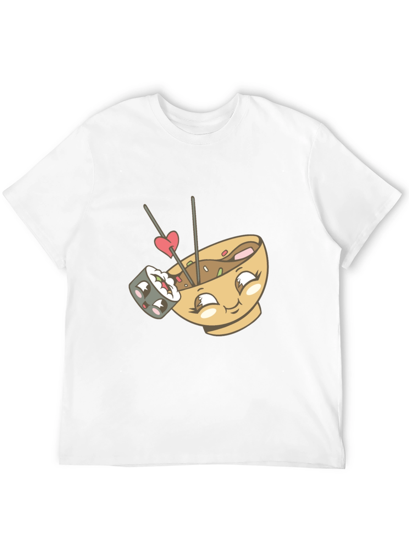 Cute Sushi & Ramen Lover Graphic Tee - Black