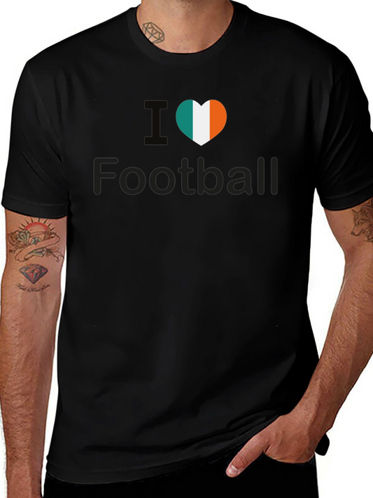 I Love Ireland Football T-Shirt - Black