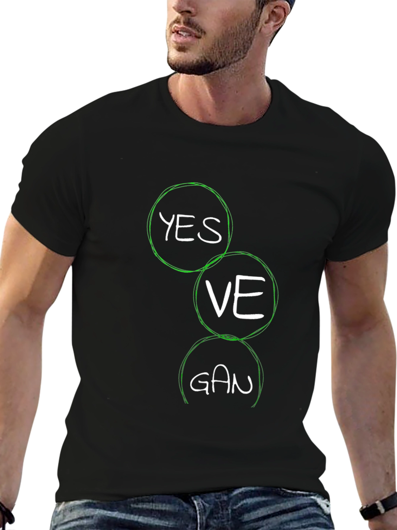 Vegan YES VEGAN Black T-Shirt