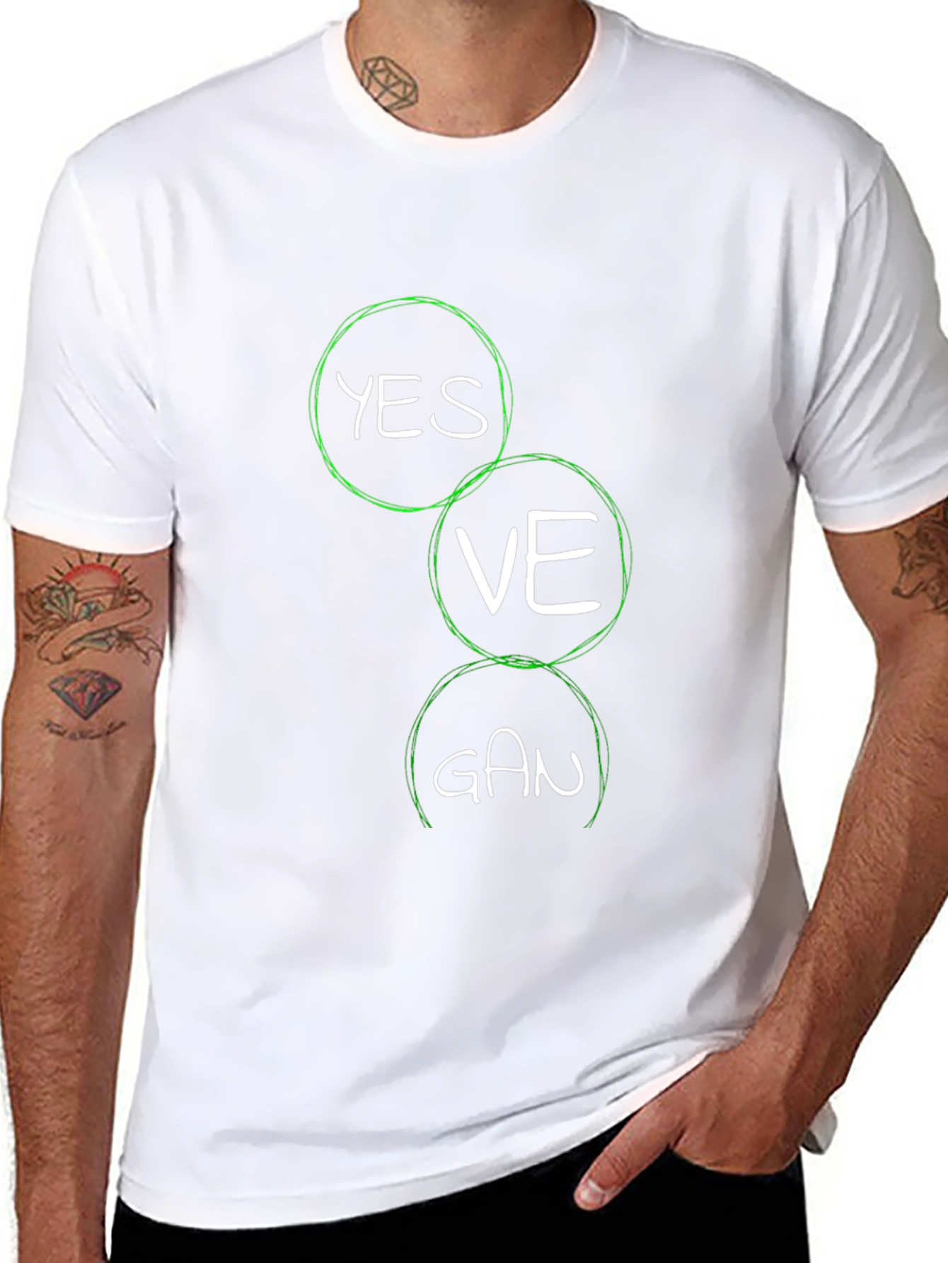 Vegan YES VEGAN Black T-Shirt