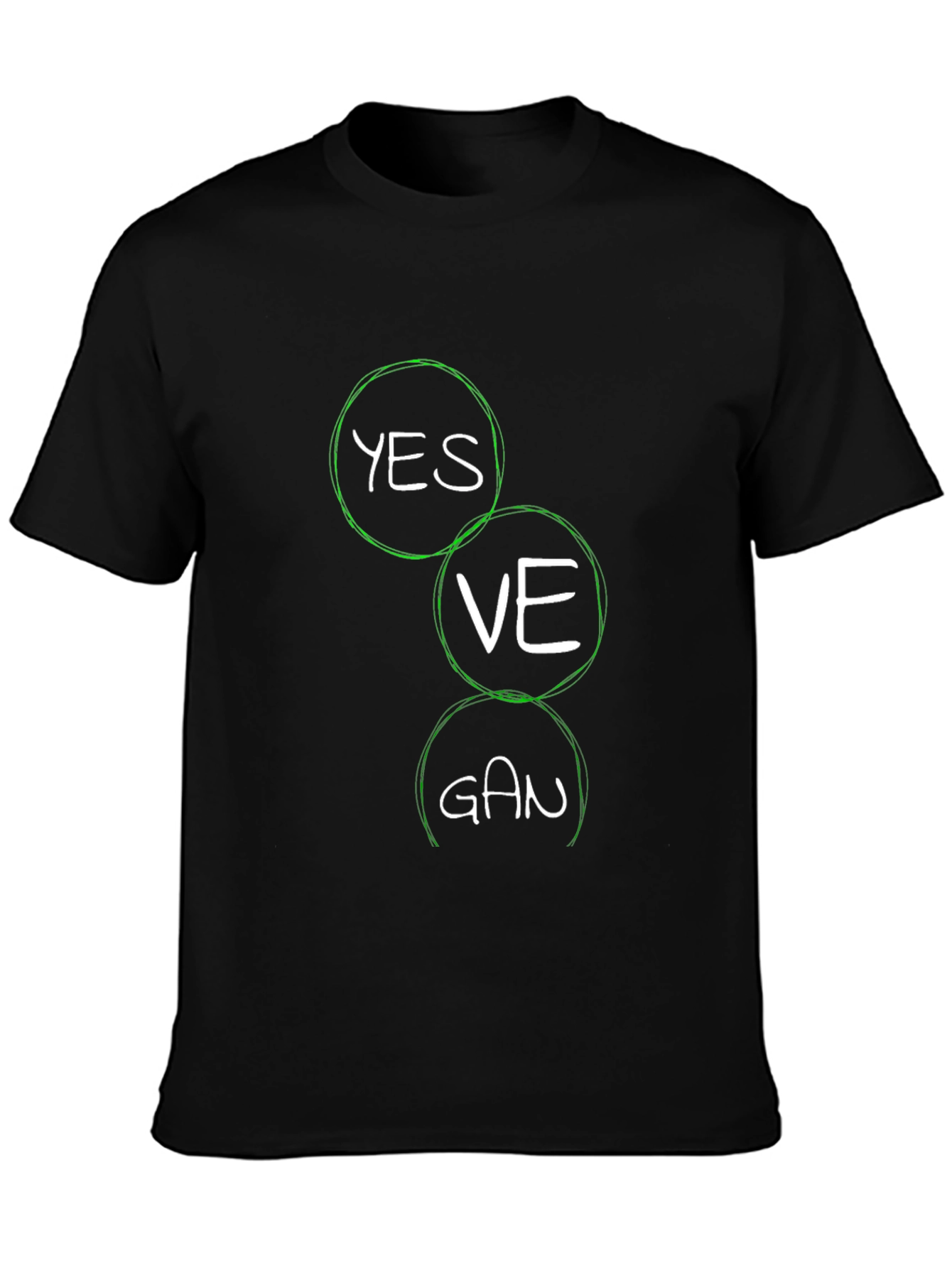 Vegan YES VEGAN Black T-Shirt