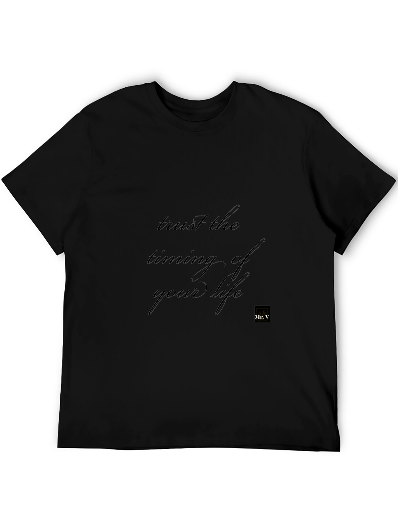Trust The Timing Of Your Life Black Tee