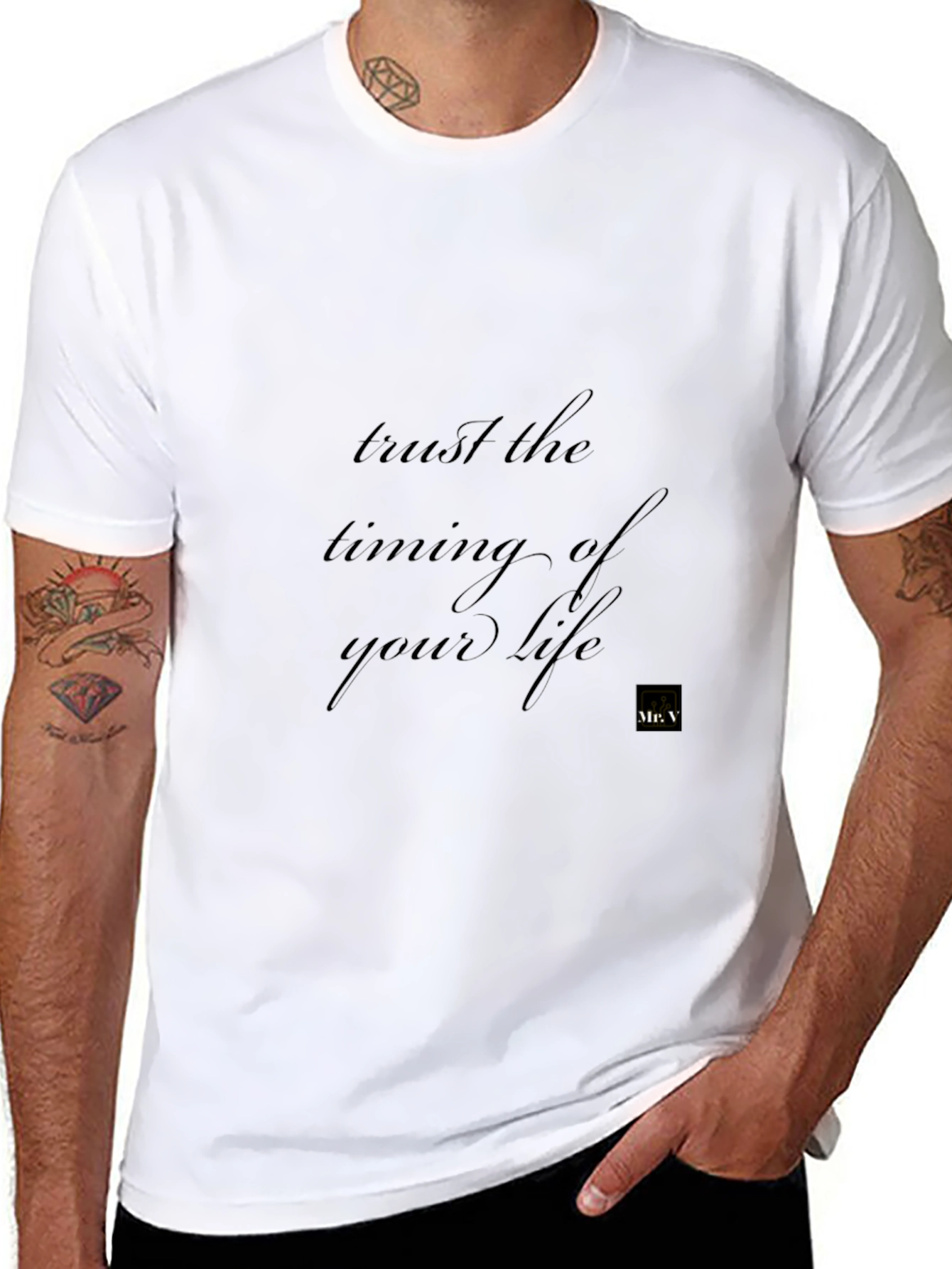 Trust The Timing Of Your Life Black Tee