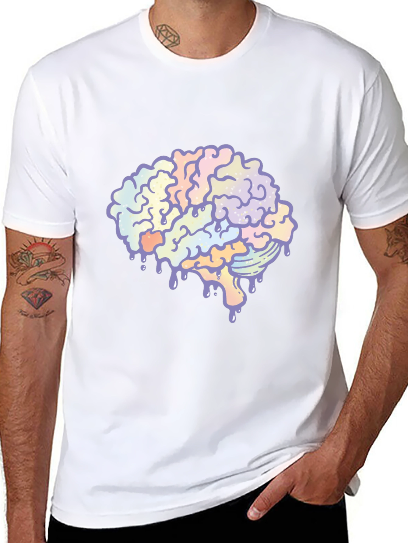 Melting Brain Graphic Tee - Unisex Black T-Shirt