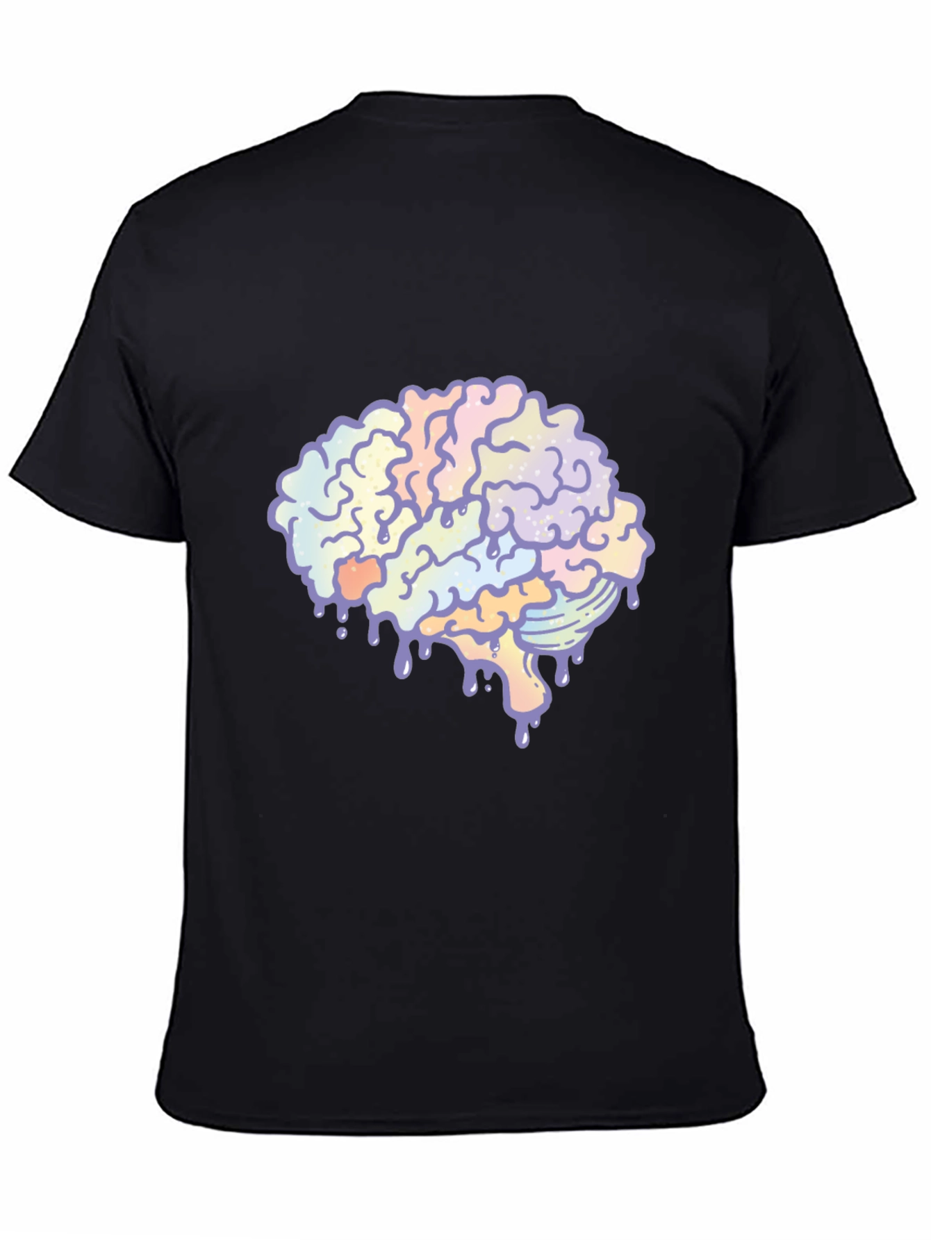 Melting Brain Graphic Tee - Unisex Black T-Shirt