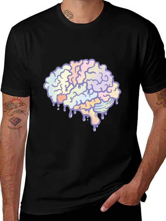 Melting Brain Graphic Tee - Unisex Black T-Shirt