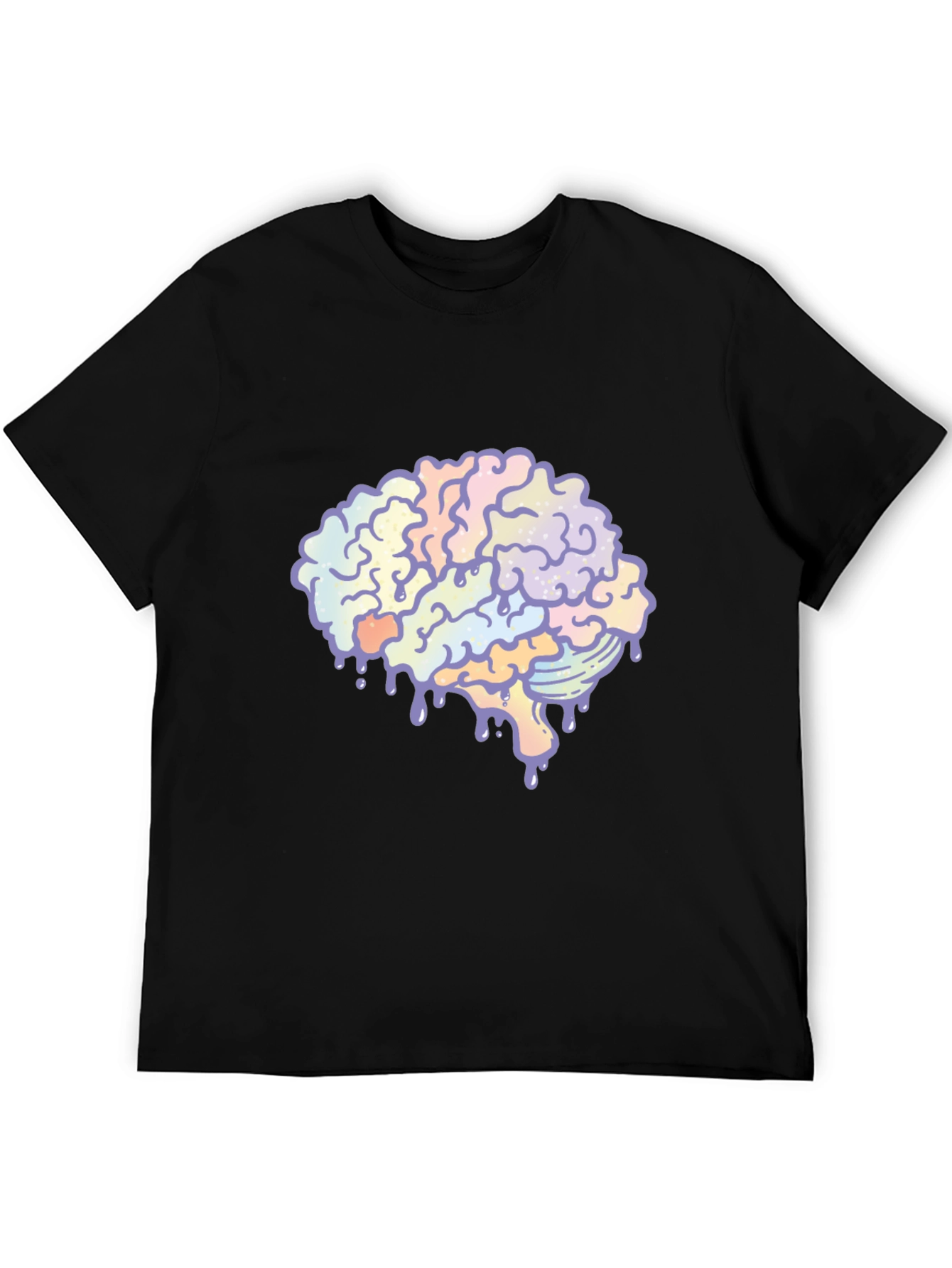 Melting Brain Graphic Tee - Unisex Black T-Shirt