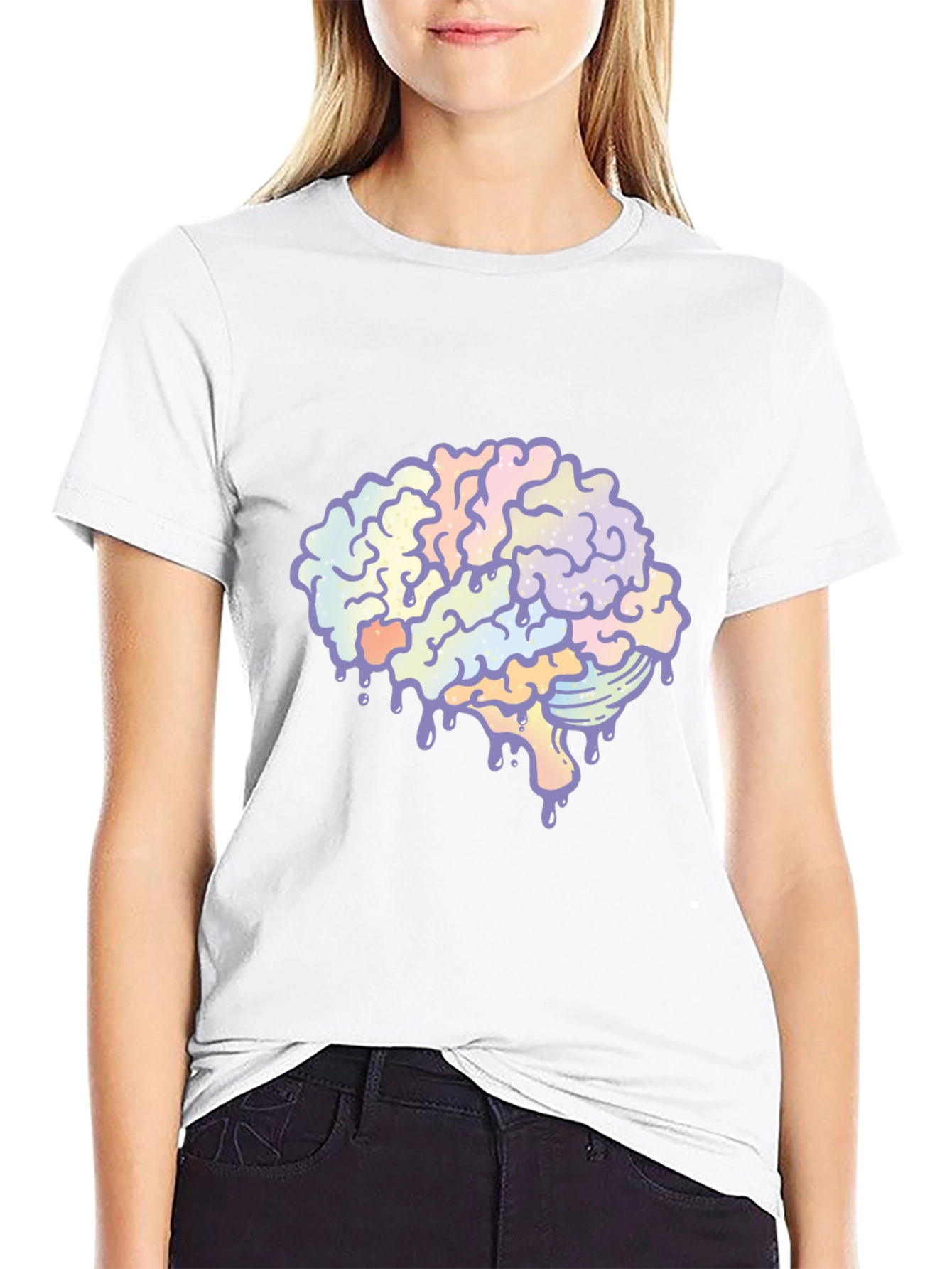 Melting Brain Graphic Tee - Unisex Black T-Shirt