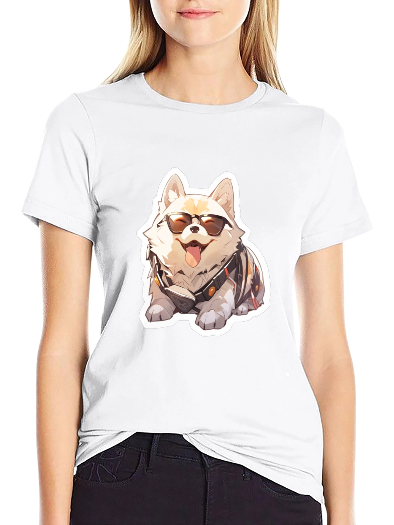 Cool Dog Graphic Tee - Black Cotton Comfort