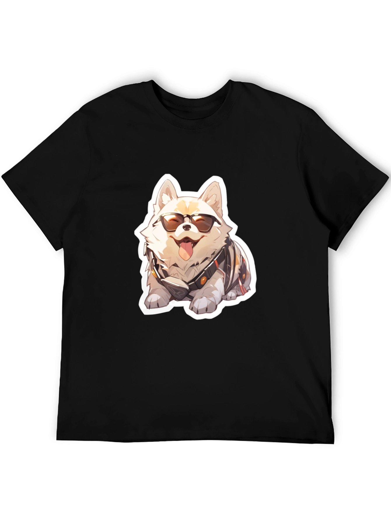 Cool Dog Graphic Tee - Black Cotton Comfort