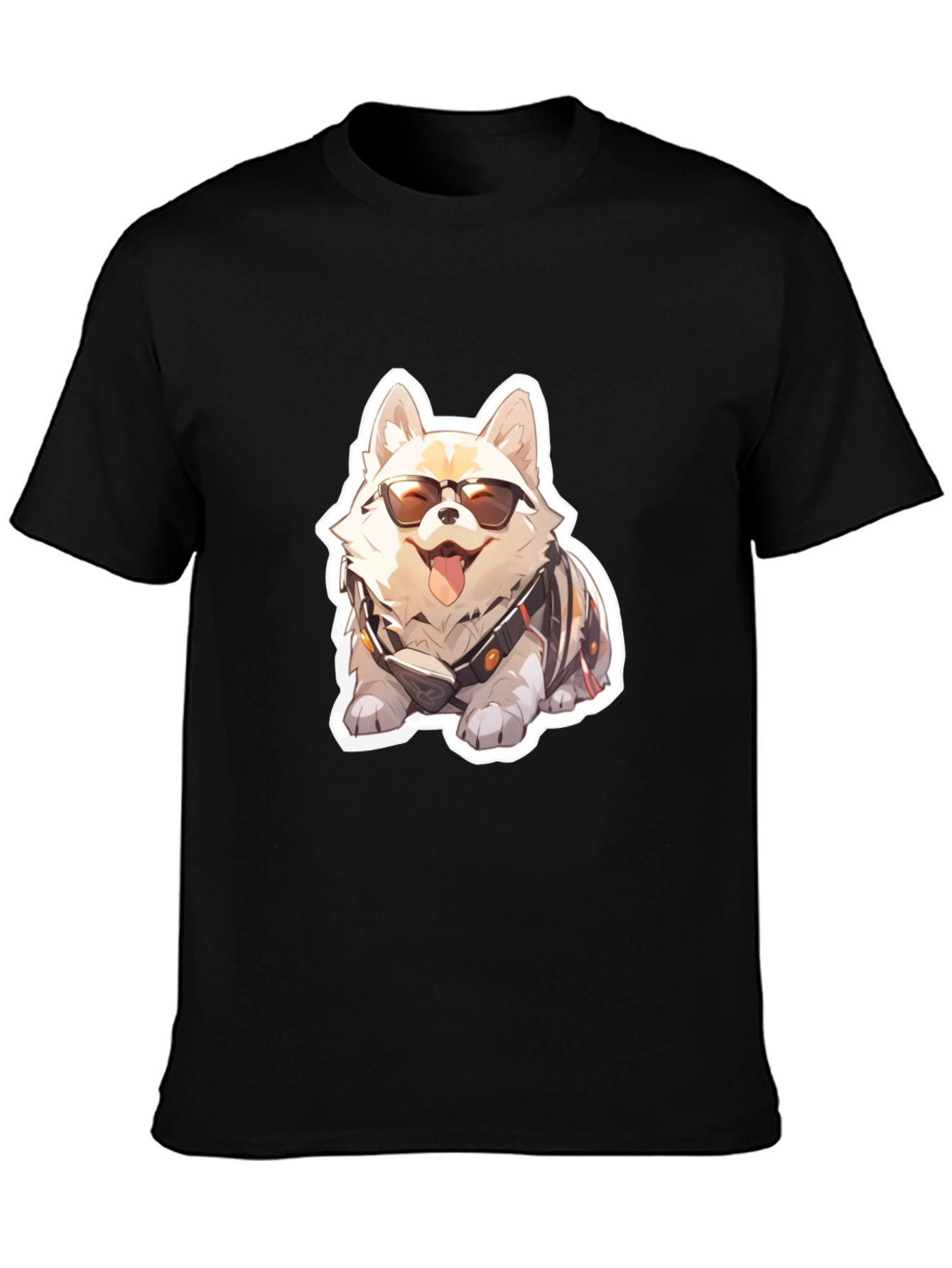 Cool Dog Graphic Tee - Black Cotton Comfort