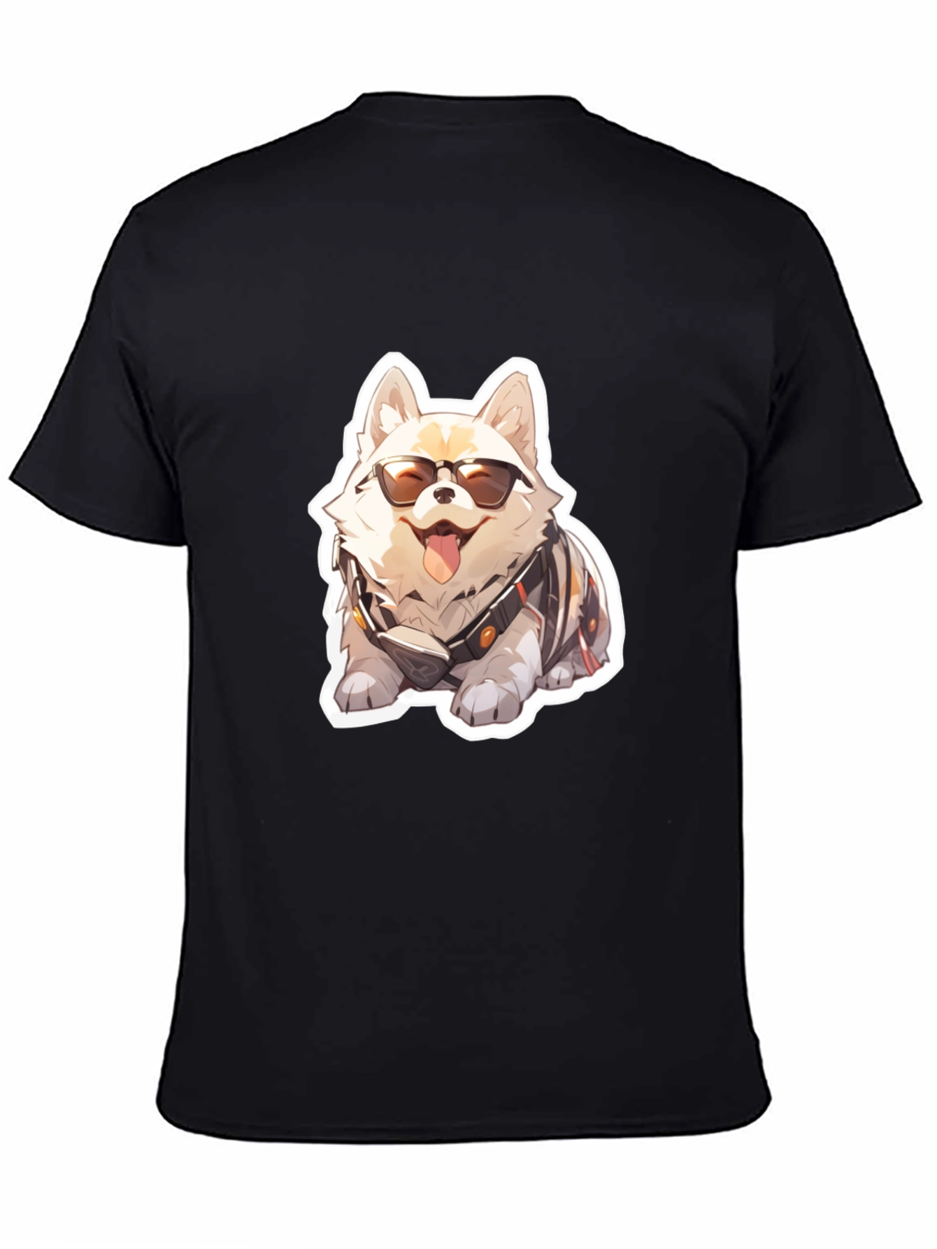 Cool Dog Graphic Tee - Black Cotton Comfort