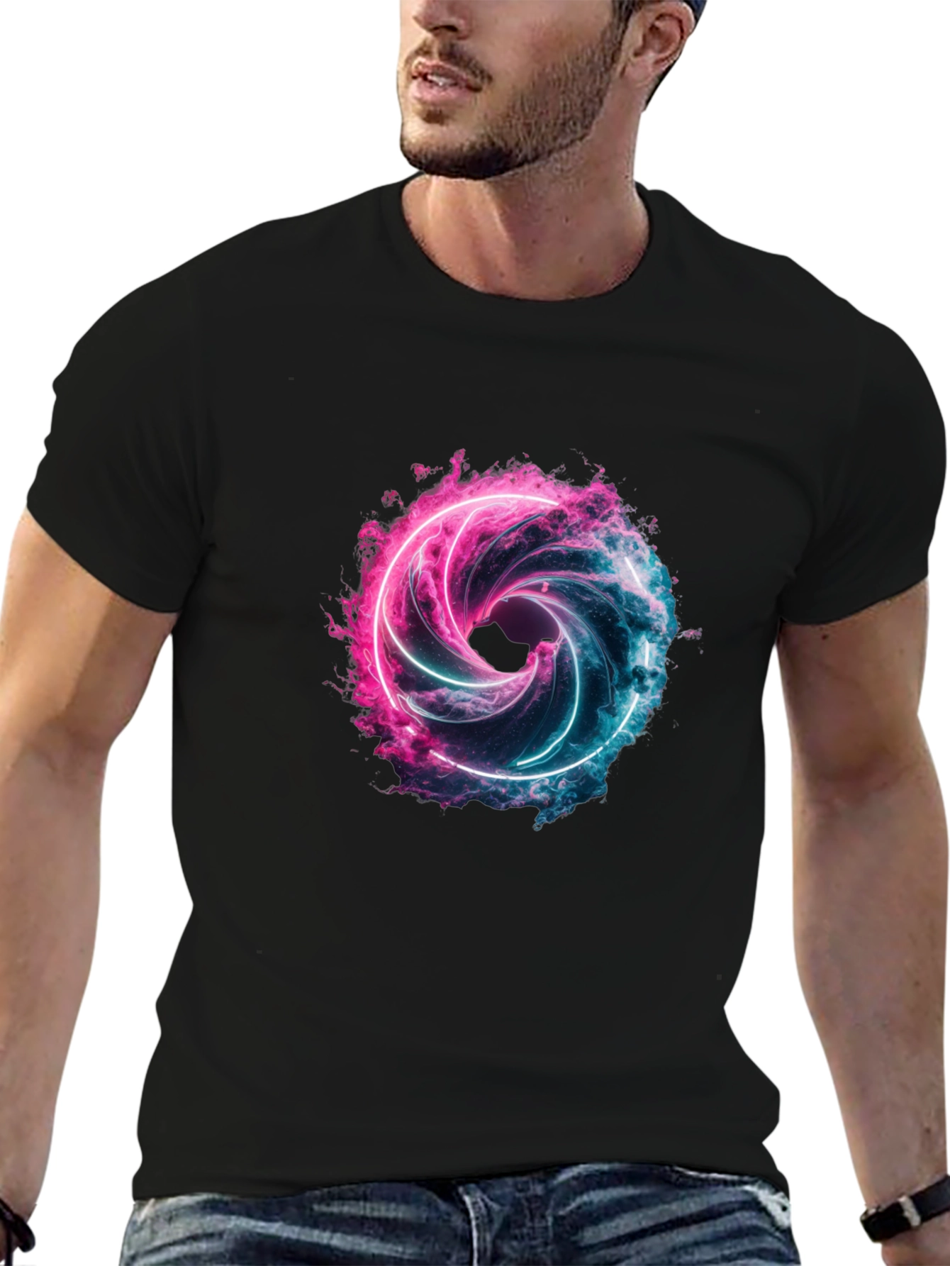 Neon Vortex Graphic T-Shirt