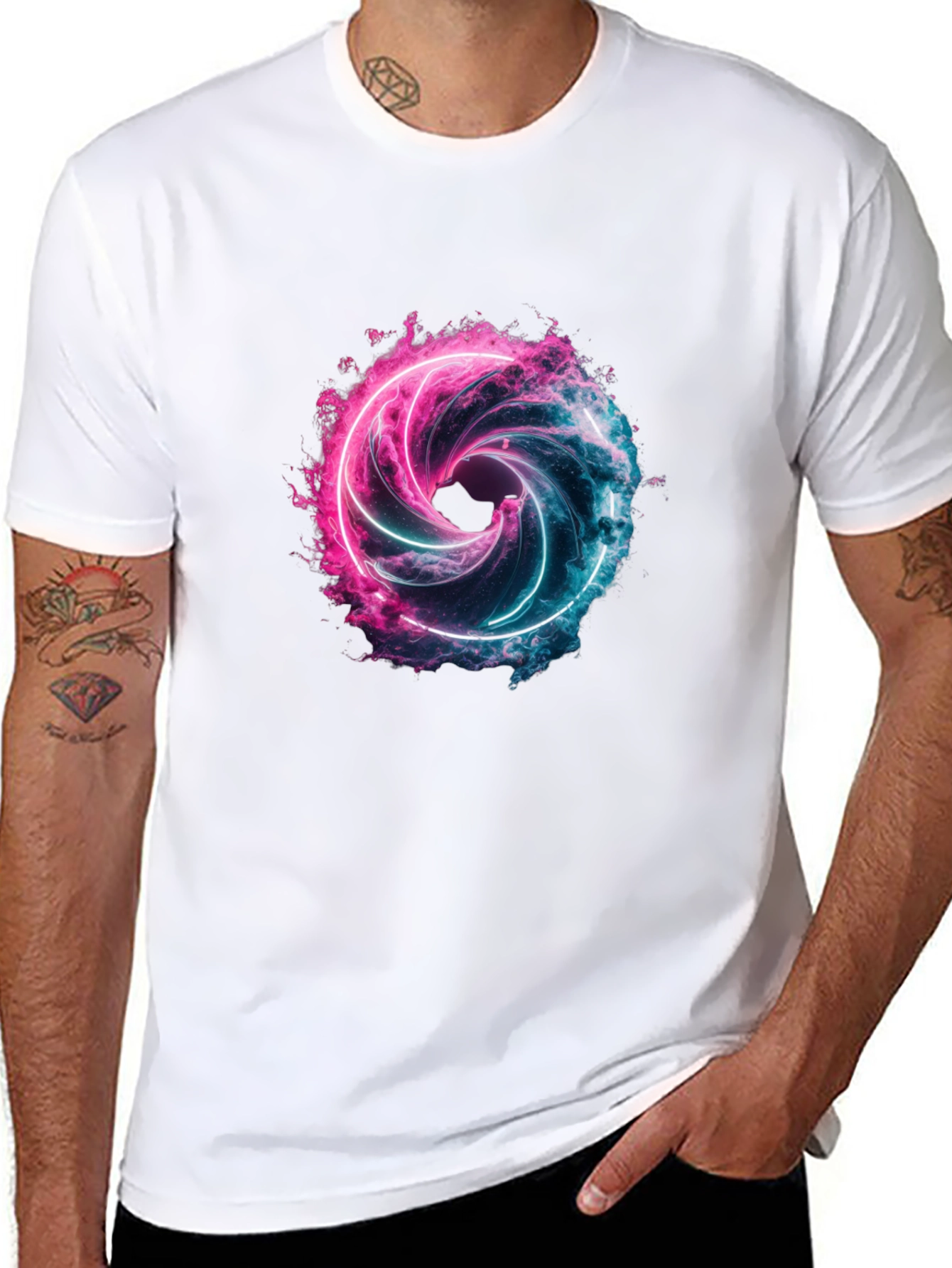 Neon Vortex Graphic T-Shirt