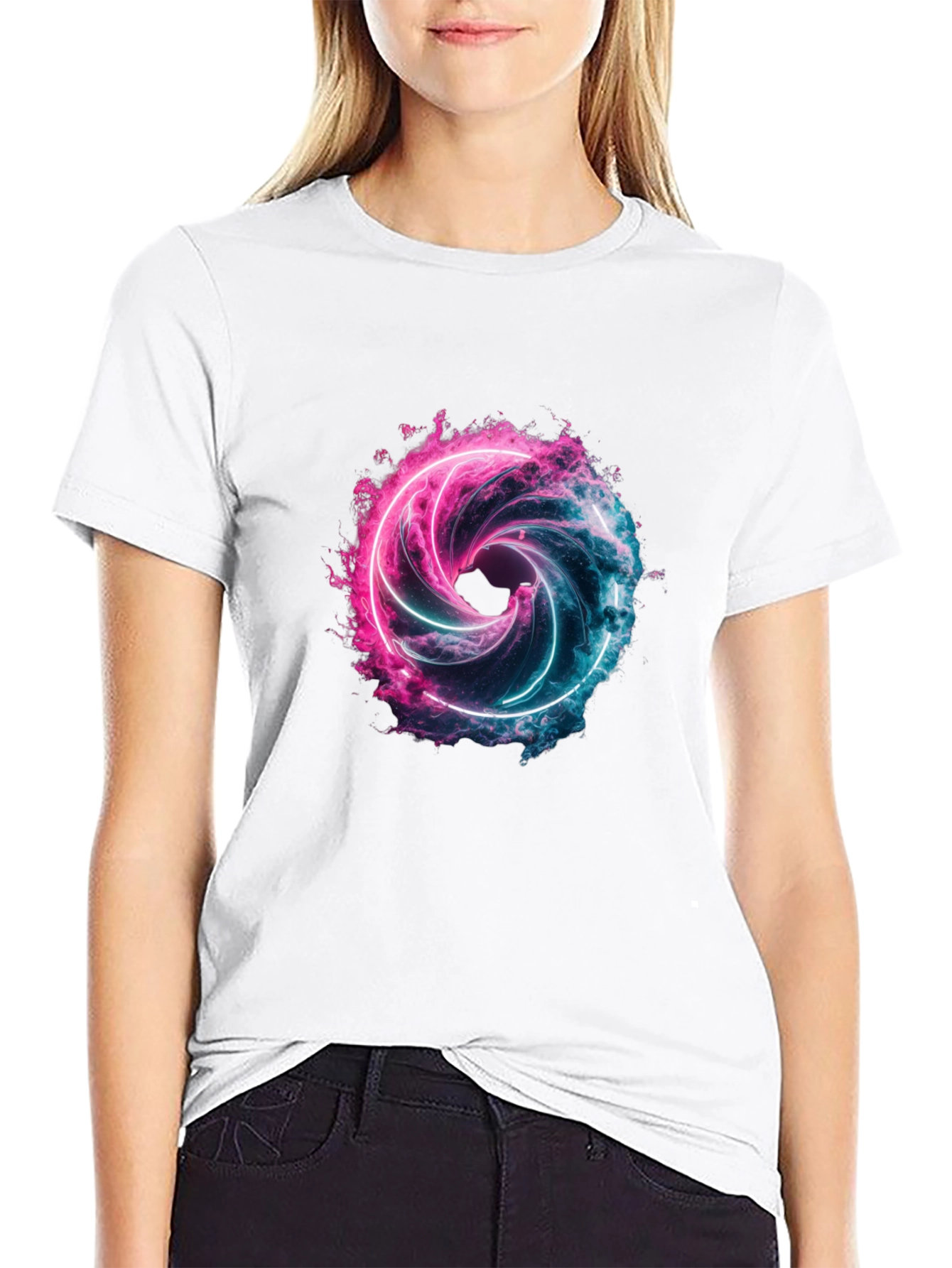 Neon Vortex Graphic T-Shirt