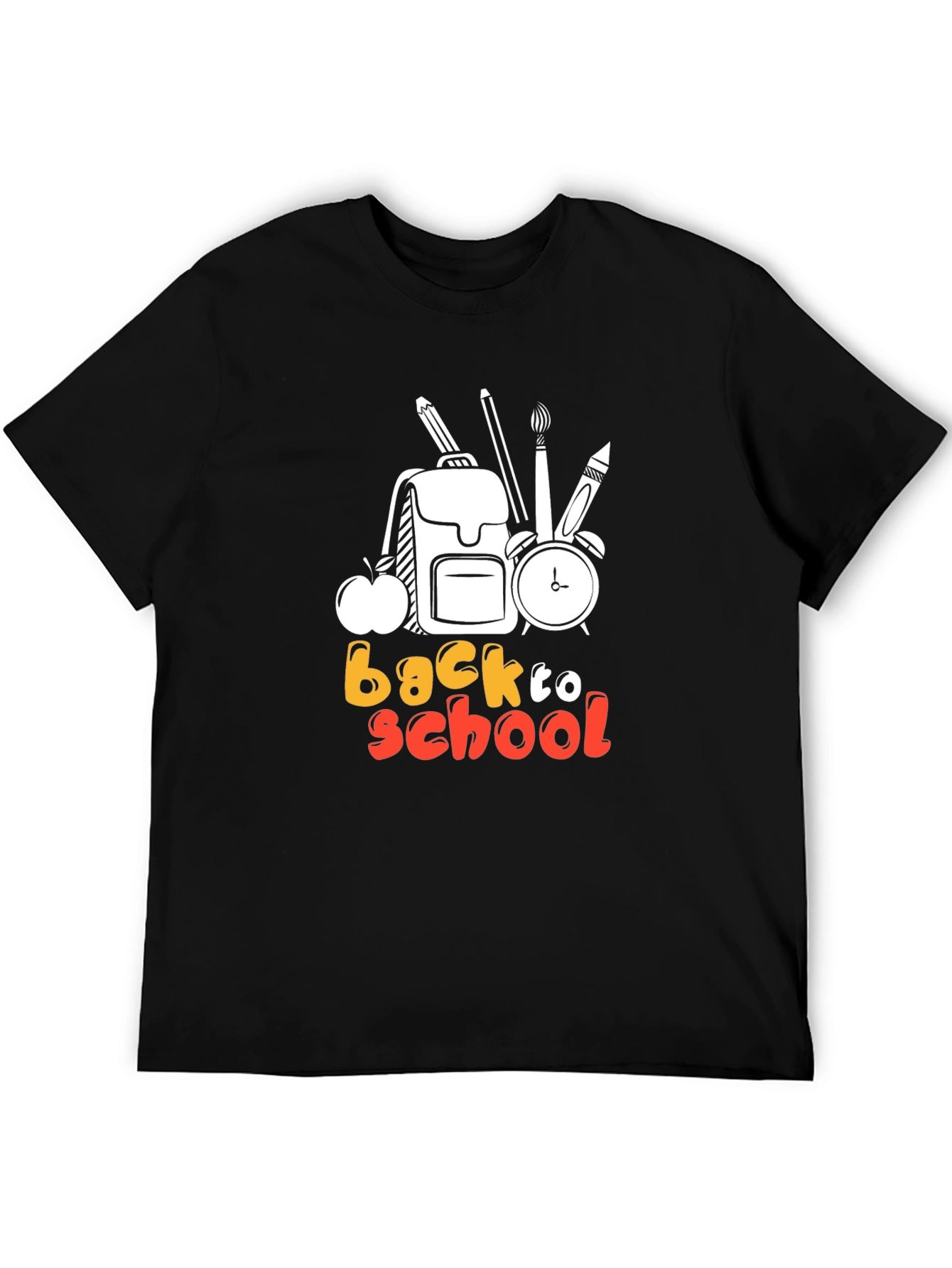 Back to School Graphic Tee - Black Cotton T-Shirt