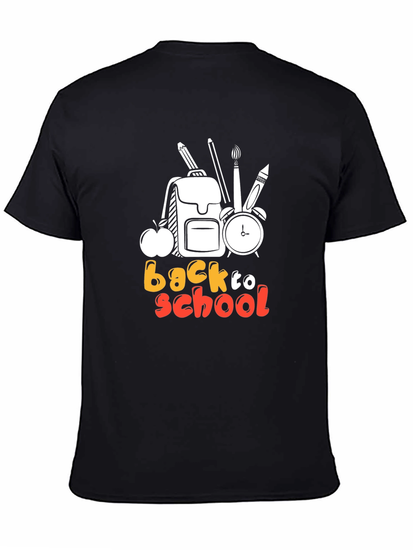 Back to School Graphic Tee - Black Cotton T-Shirt