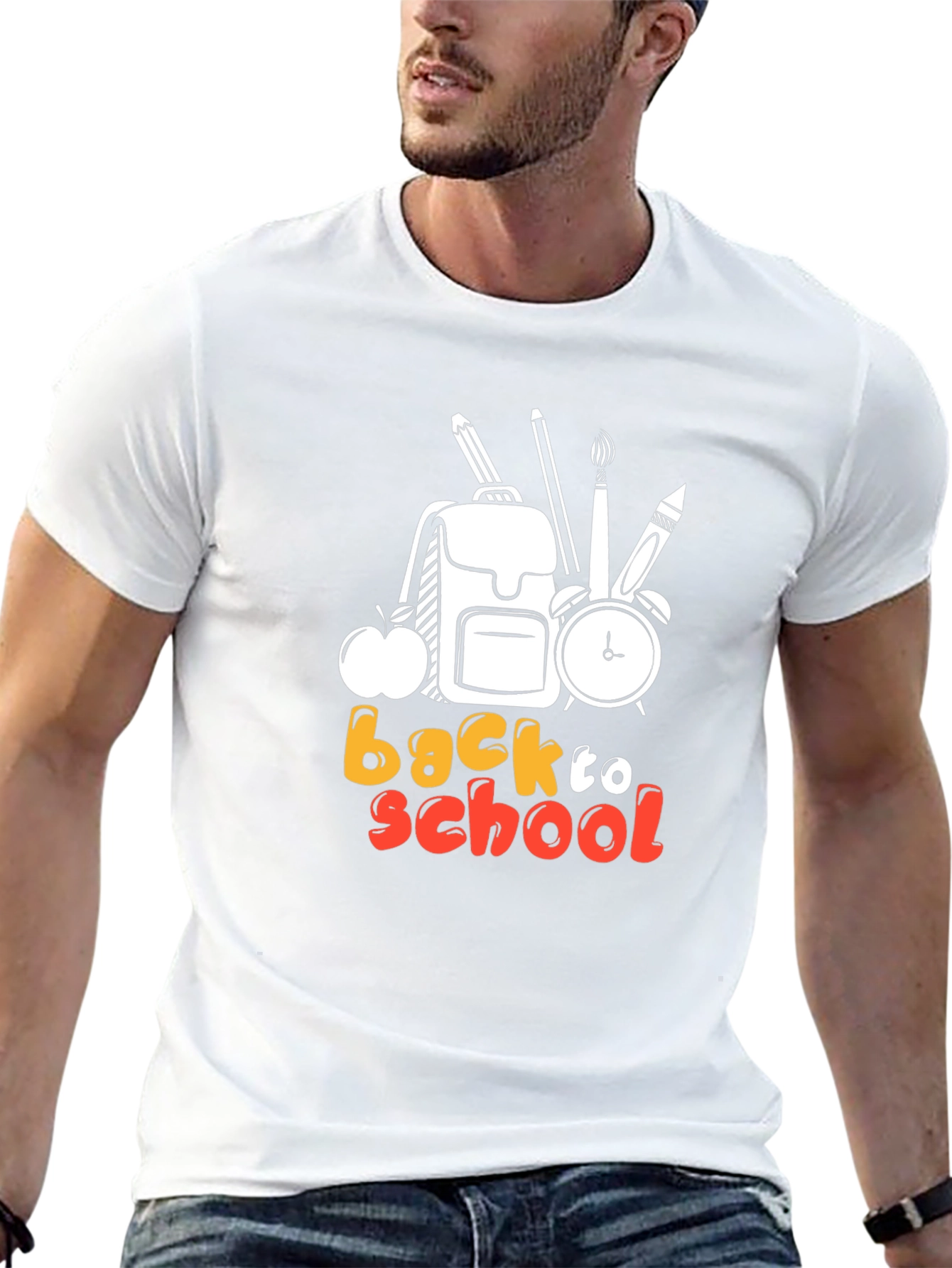 Back to School Graphic Tee - Black Cotton T-Shirt