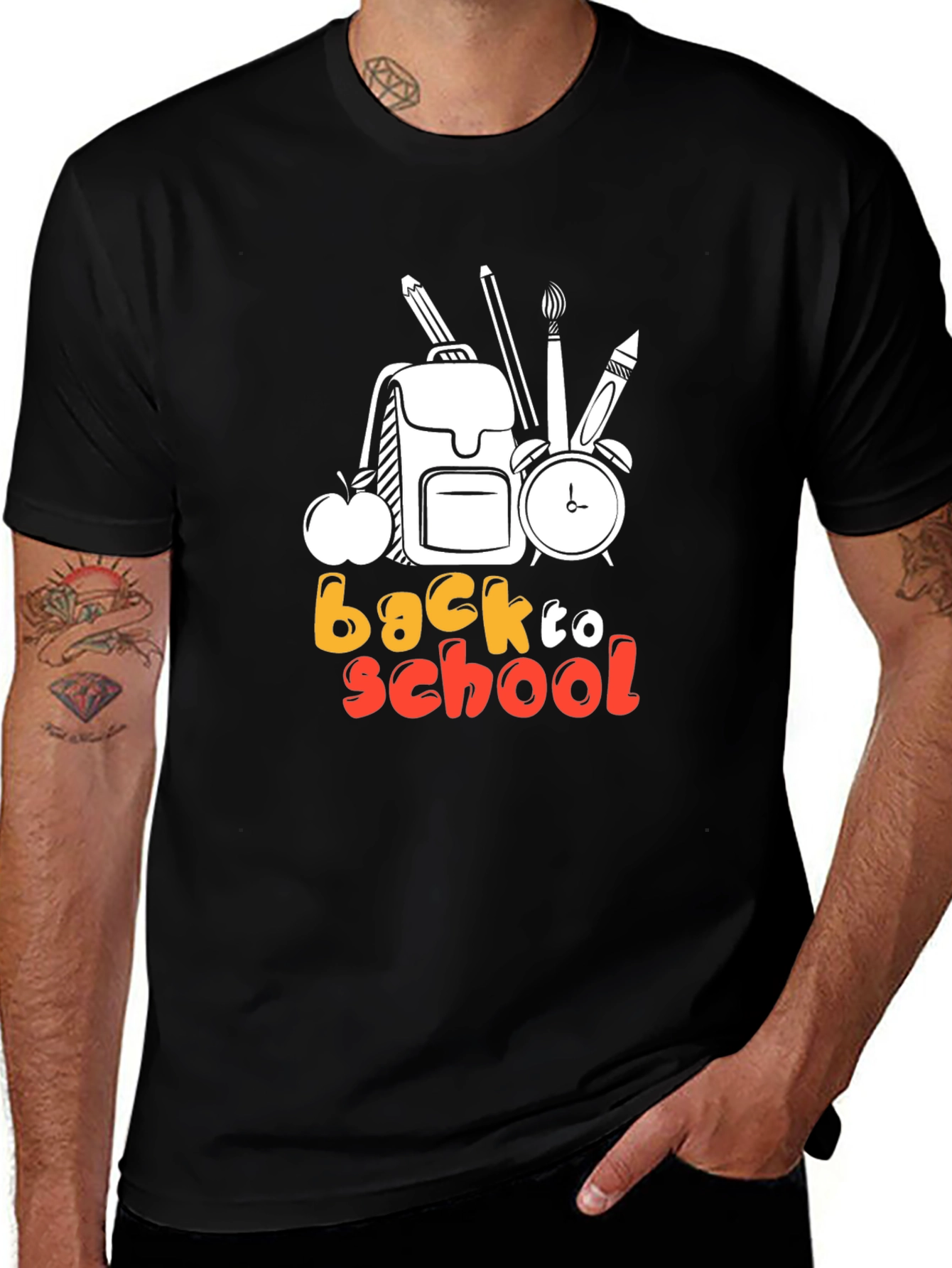 Back to School Graphic Tee - Black Cotton T-Shirt