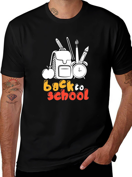 Back to School Graphic Tee - Black Cotton T-Shirt