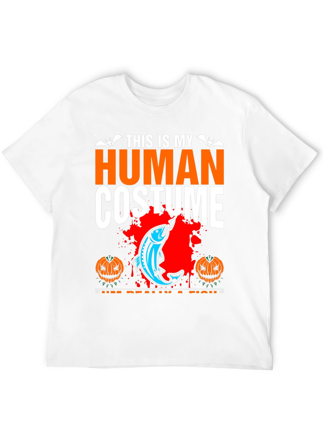 Human Costume Funny Fishing Halloween T-Shirt