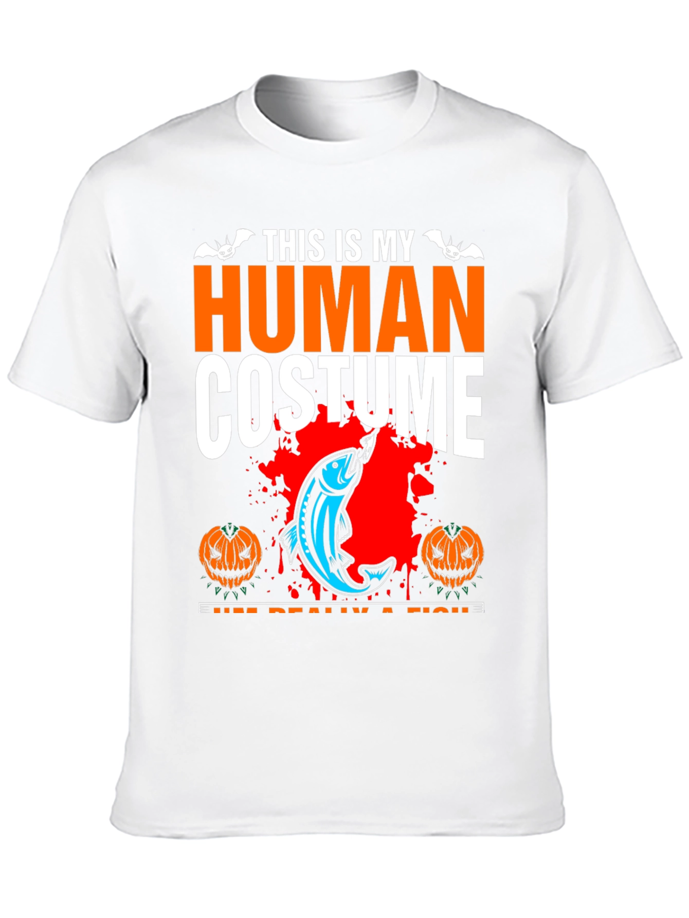 Human Costume Funny Fishing Halloween T-Shirt