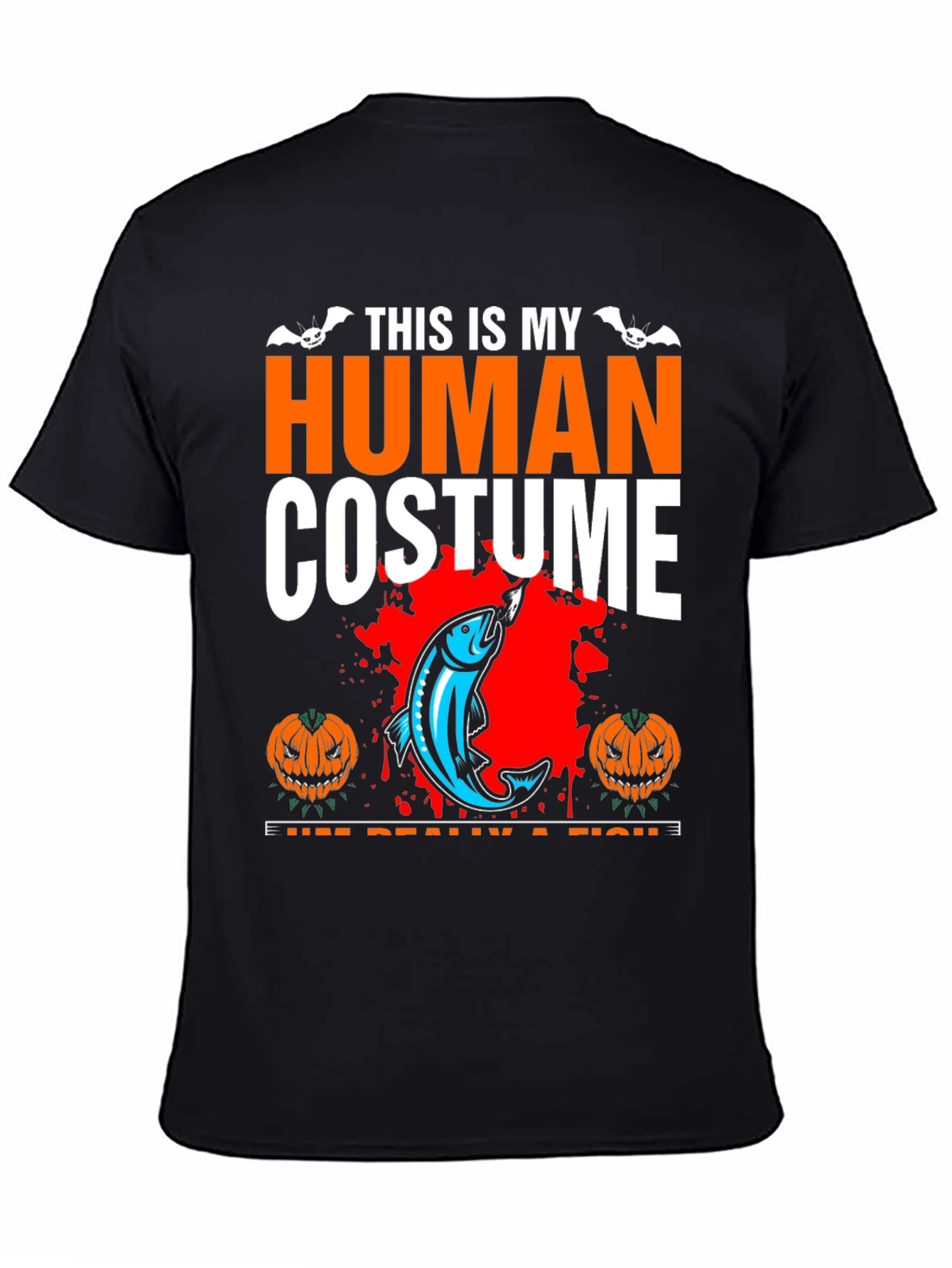 Human Costume Funny Fishing Halloween T-Shirt