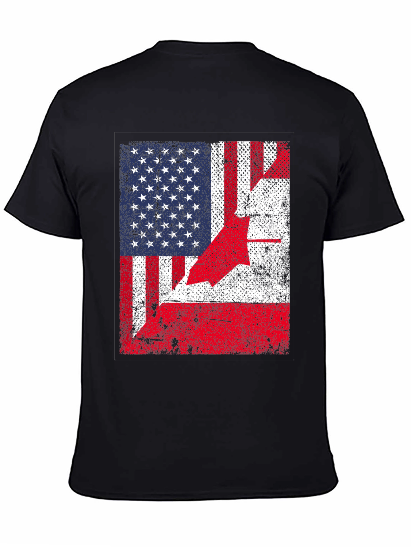 USA Canada Flag T-Shirt - Patriotic Design