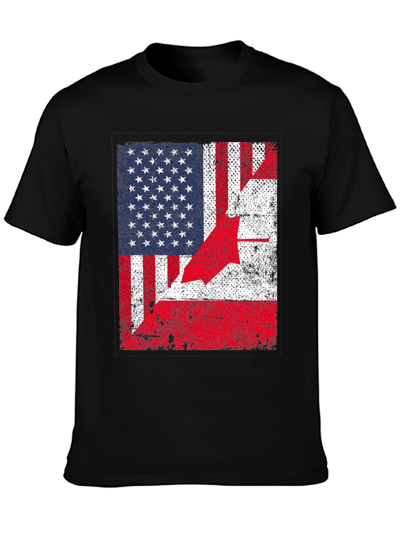USA Canada Flag T-Shirt - Patriotic Design