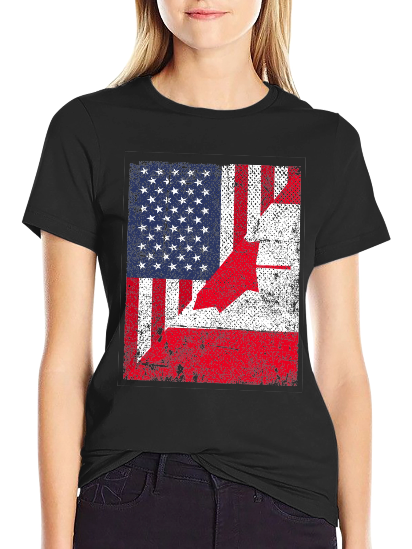 USA Canada Flag T-Shirt - Patriotic Design