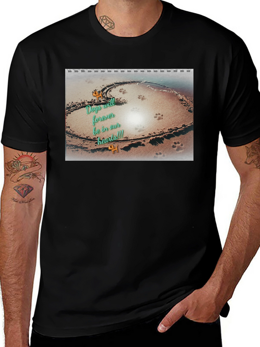 Dog Lover Memorial T-Shirt Beach Heart Design