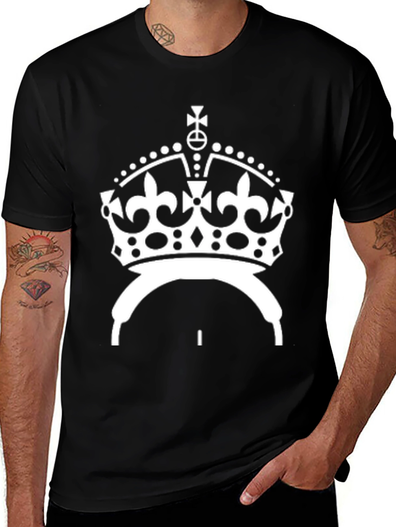 Keep Calm Crown Graphic Tee - Black