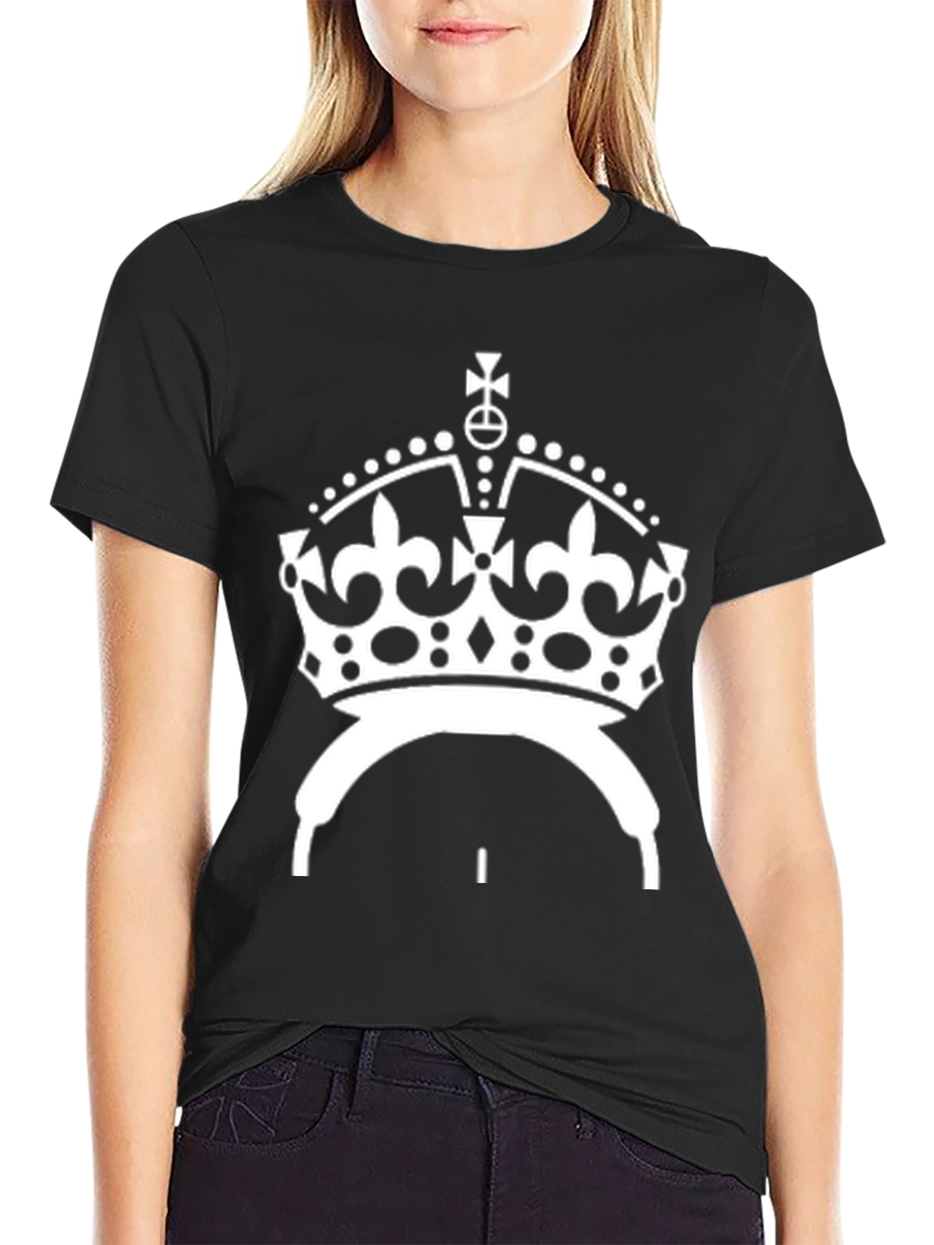 Keep Calm Crown Graphic Tee - Black