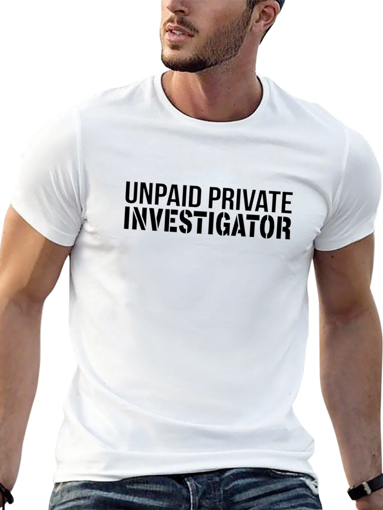 Unpaid Private Investigator Black T-Shirt