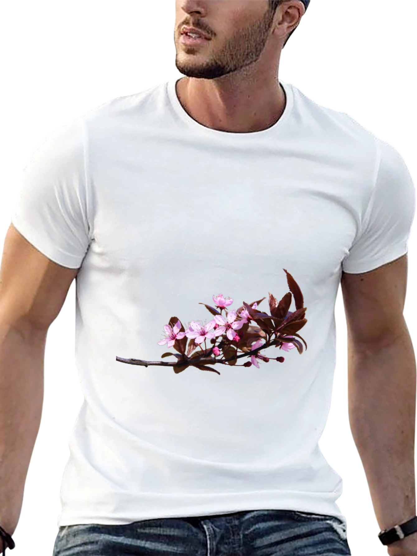 Black Floral T-Shirt for Men