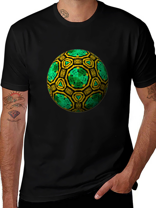 Geometric Sphere Graphic Black T-Shirt