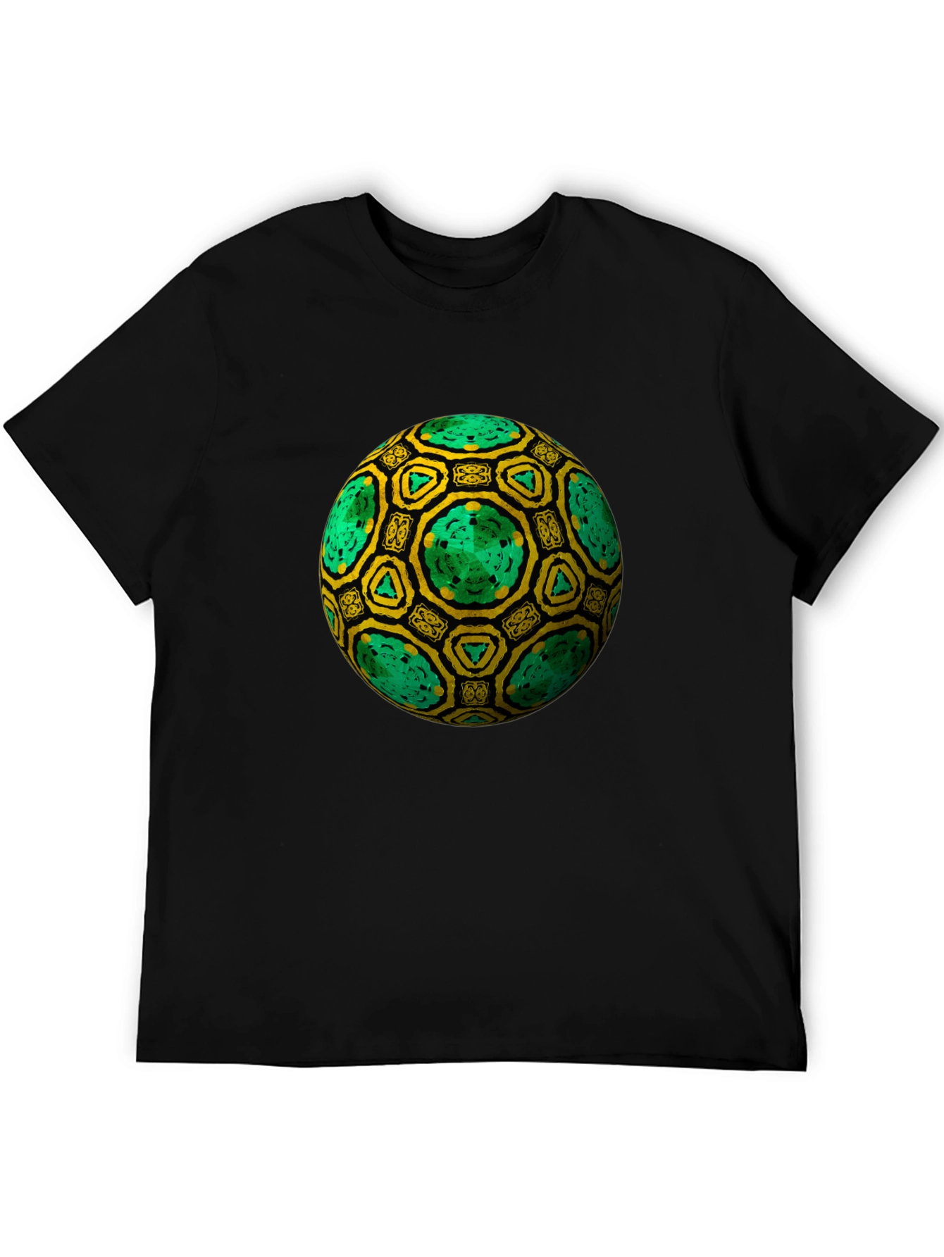 Geometric Sphere Graphic Black T-Shirt