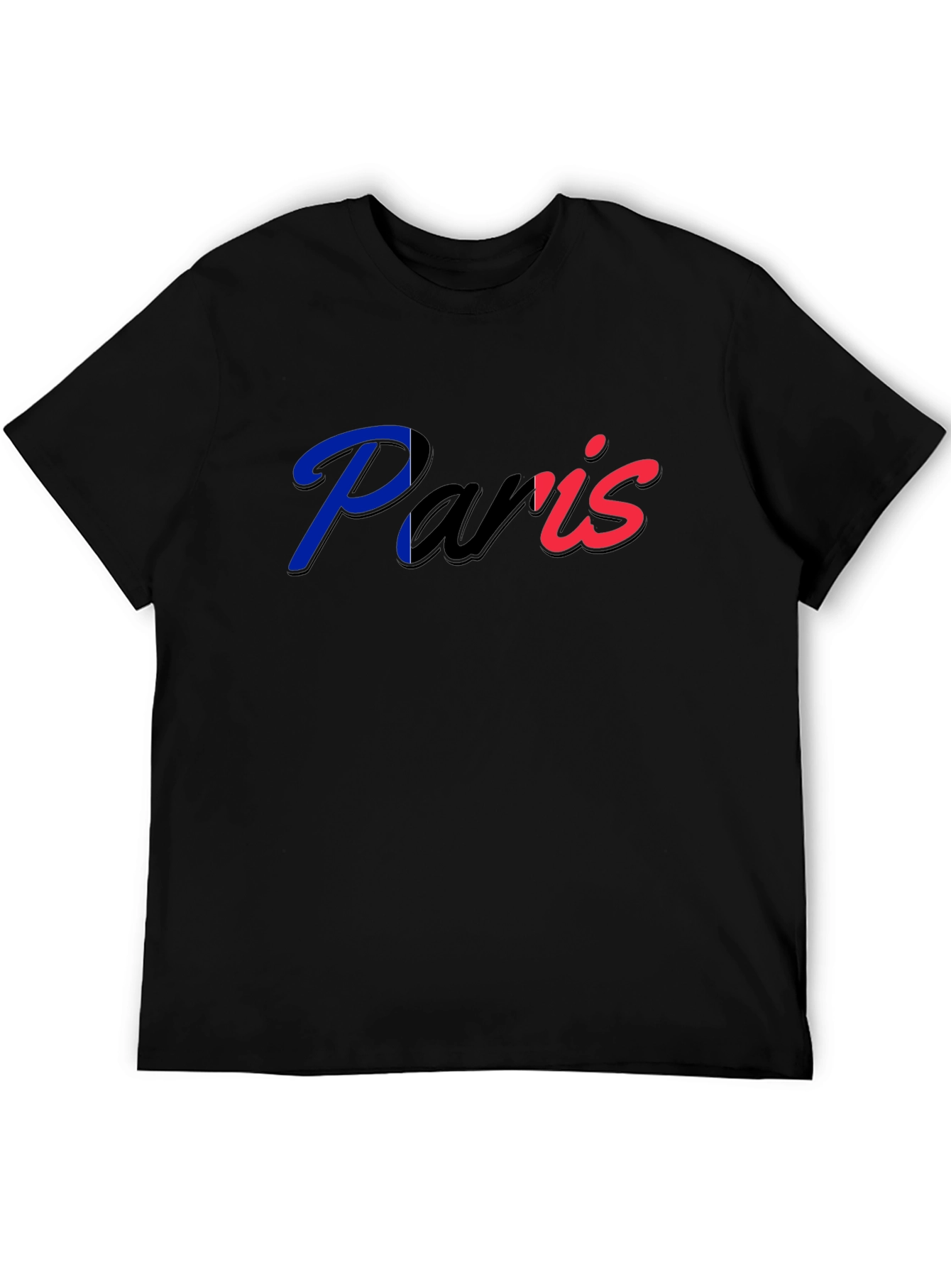 Paris France Graphic T-Shirt - Black Crew Neck Tee