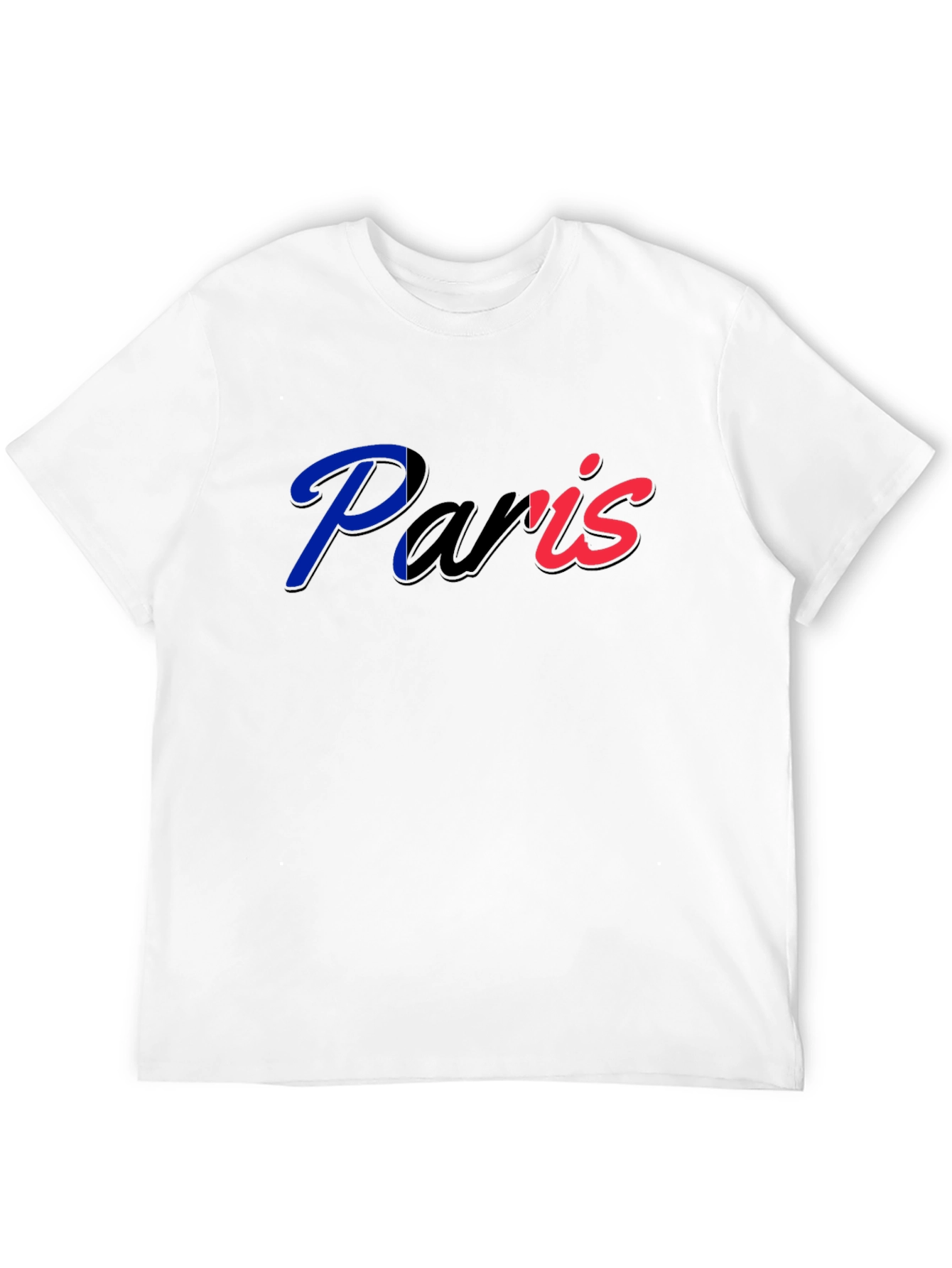 Paris France Graphic T-Shirt - Black Crew Neck Tee