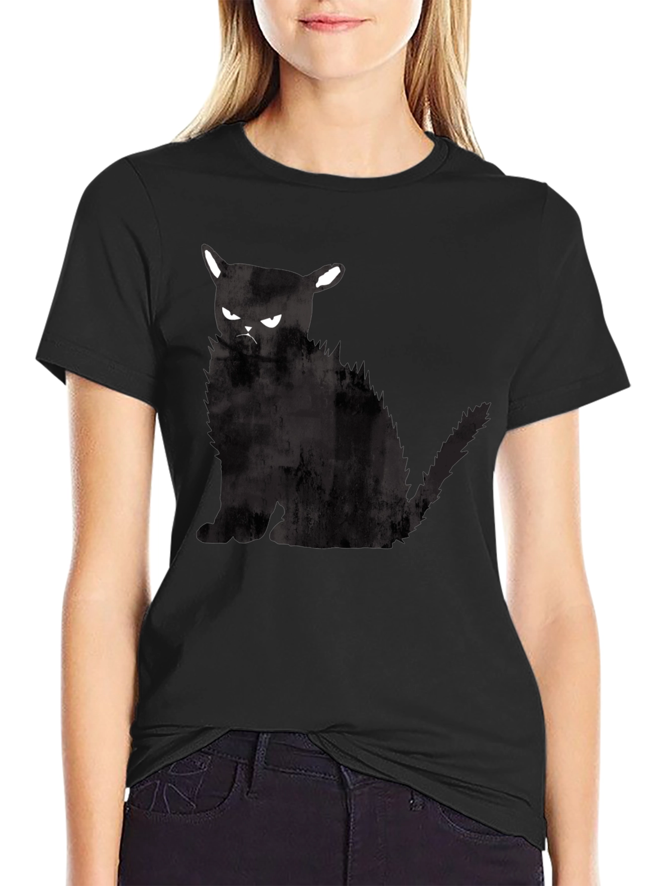 Grumpy Cat Graphic T-Shirt - Black Cotton Tee