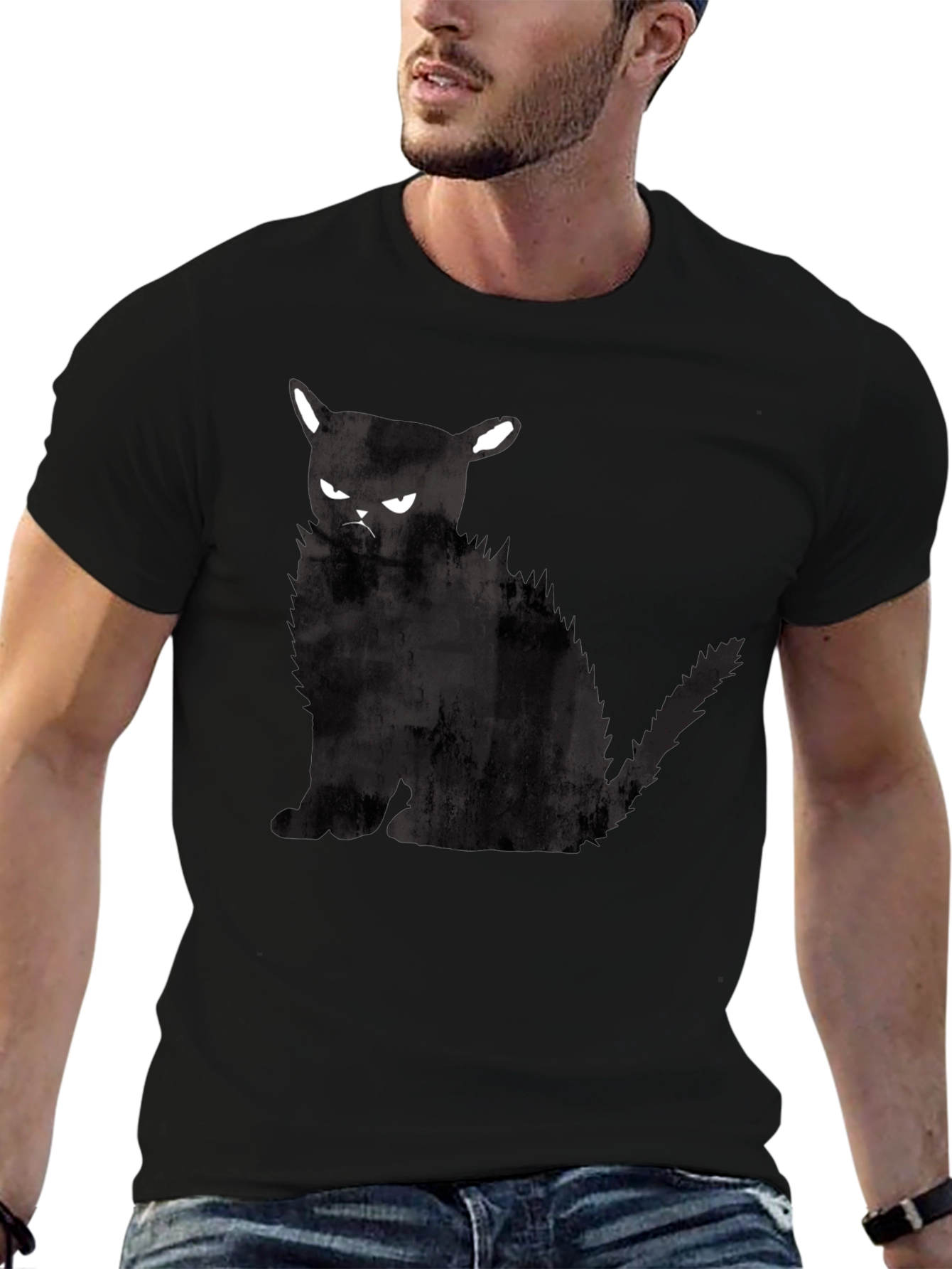 Grumpy Cat Graphic T-Shirt - Black Cotton Tee